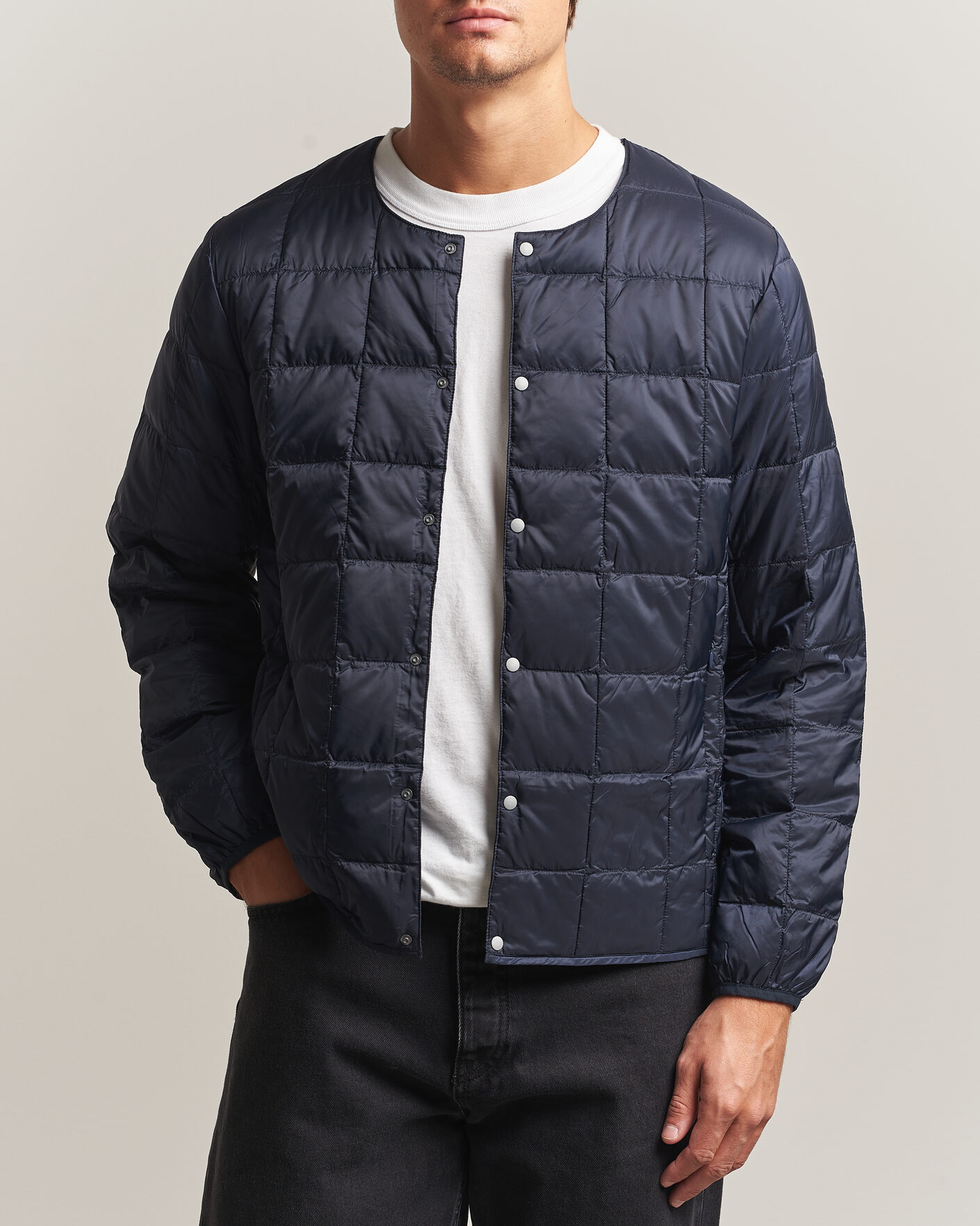 Uomini | Giacche | TAION | Crew Neck Button Down Jacket Dark Navy