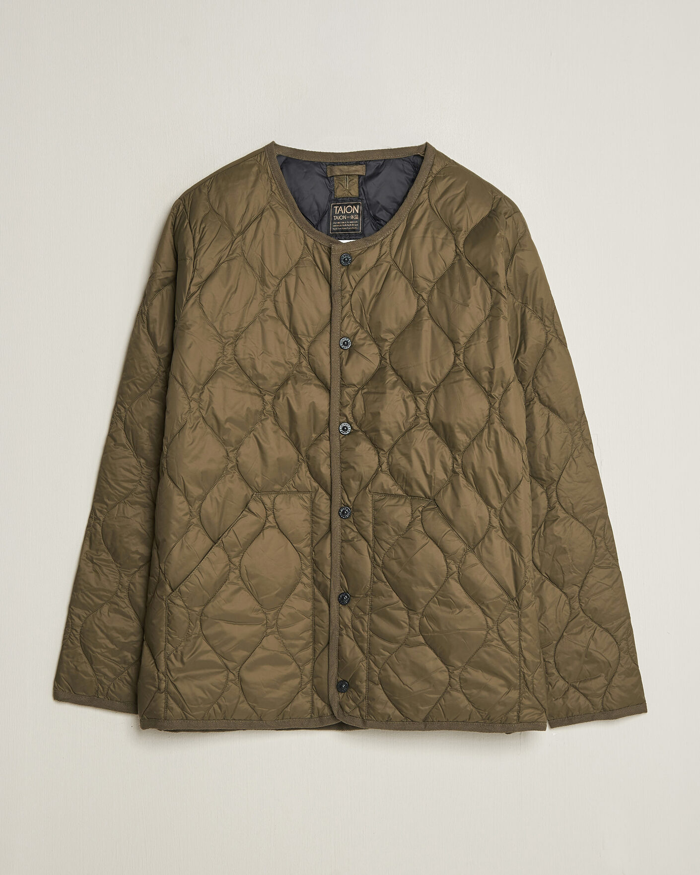 Uomini | Giacche | TAION | Military Crew Neck Down Jacket Dark Olive