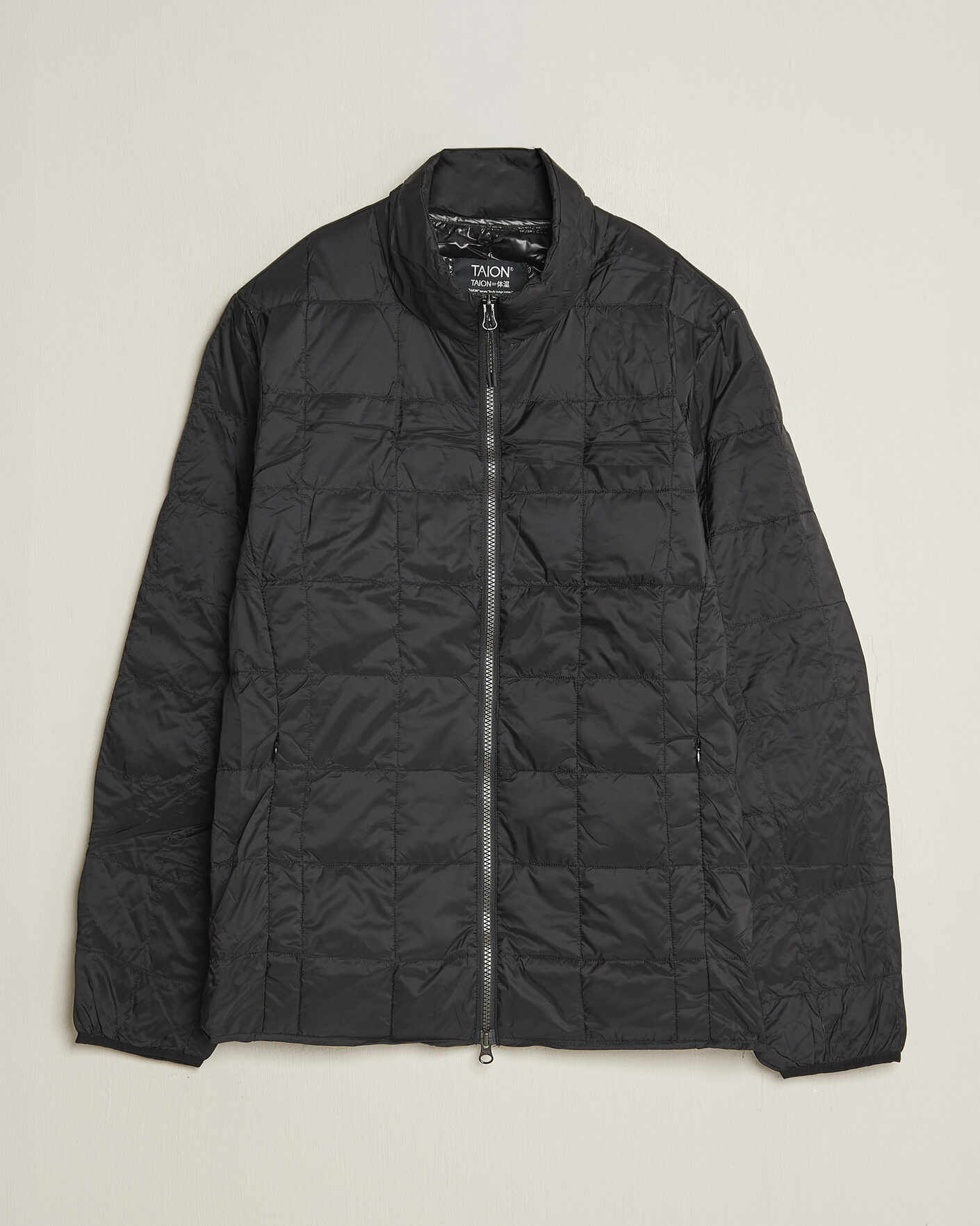 Uomini | Giacche | TAION | High Neck Full Zip Lightweight Down Jacket Black