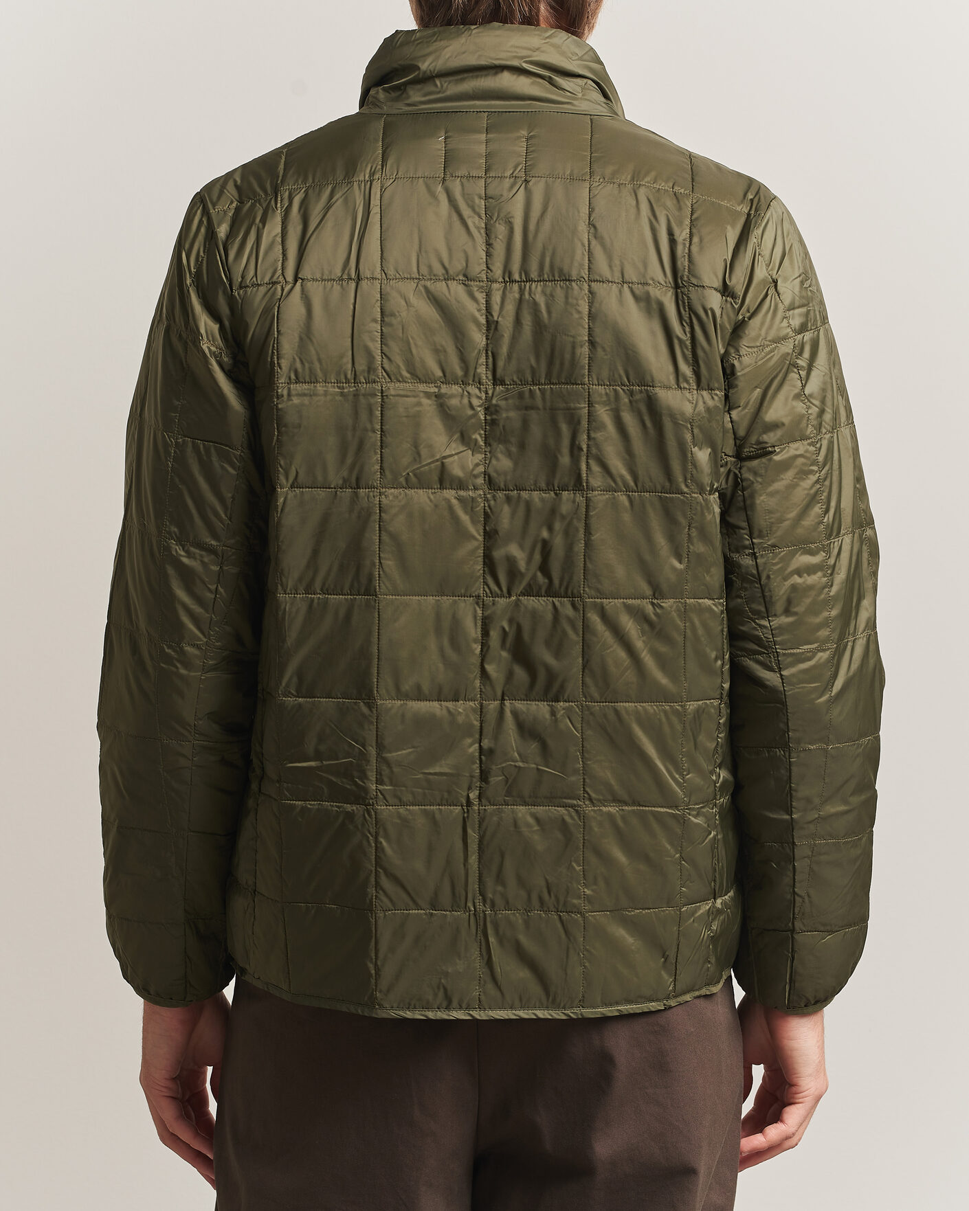Uomini | Giacche | TAION | High Neck Full Zip Lightweight Down Jacket Dark Olive