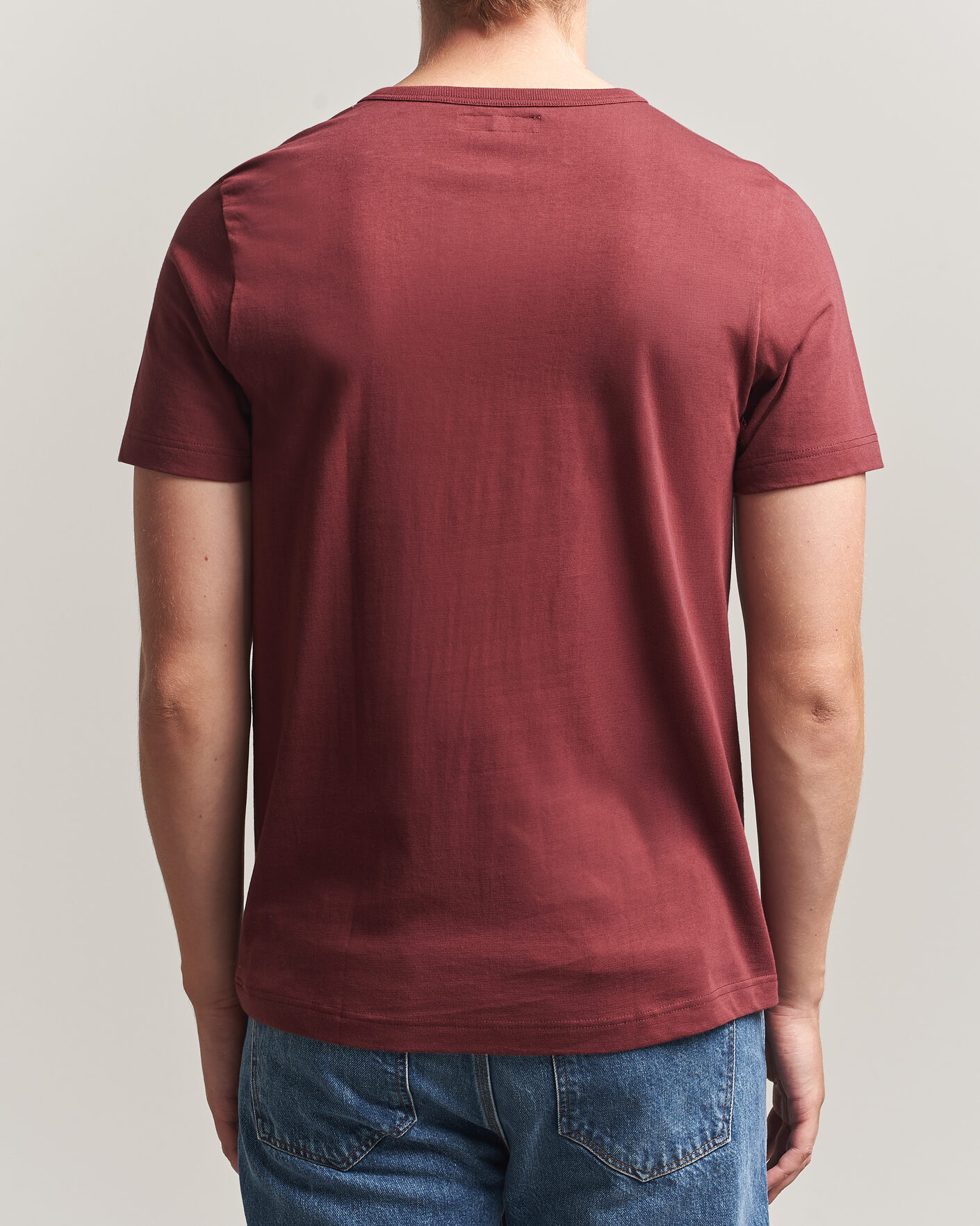 Uomini | T-shirt | Merz b. Schwanen | 1950s Classic Loopwheeled T-shirt Burgundy
