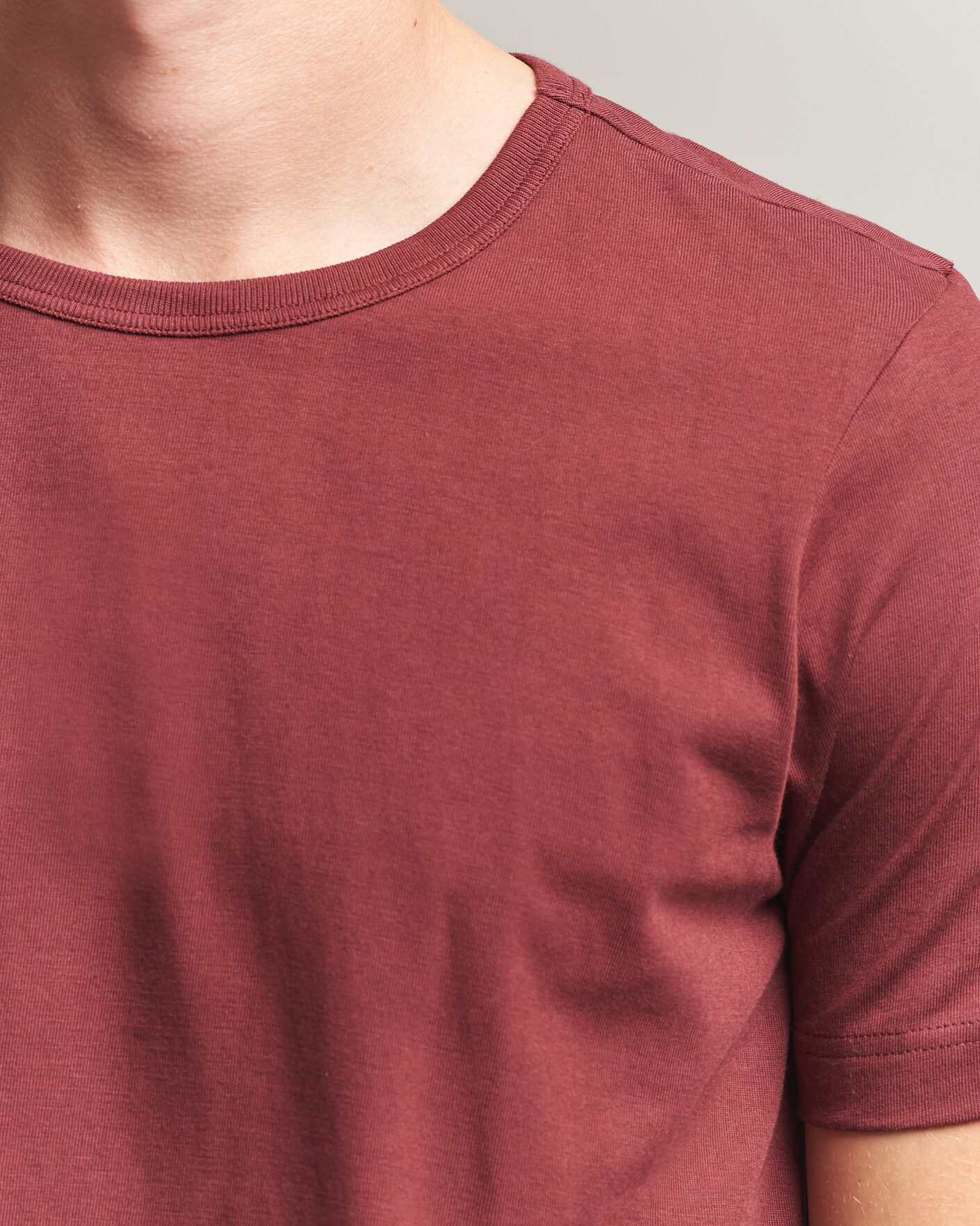 Uomini | T-shirt | Merz b. Schwanen | 1950s Classic Loopwheeled T-shirt Burgundy