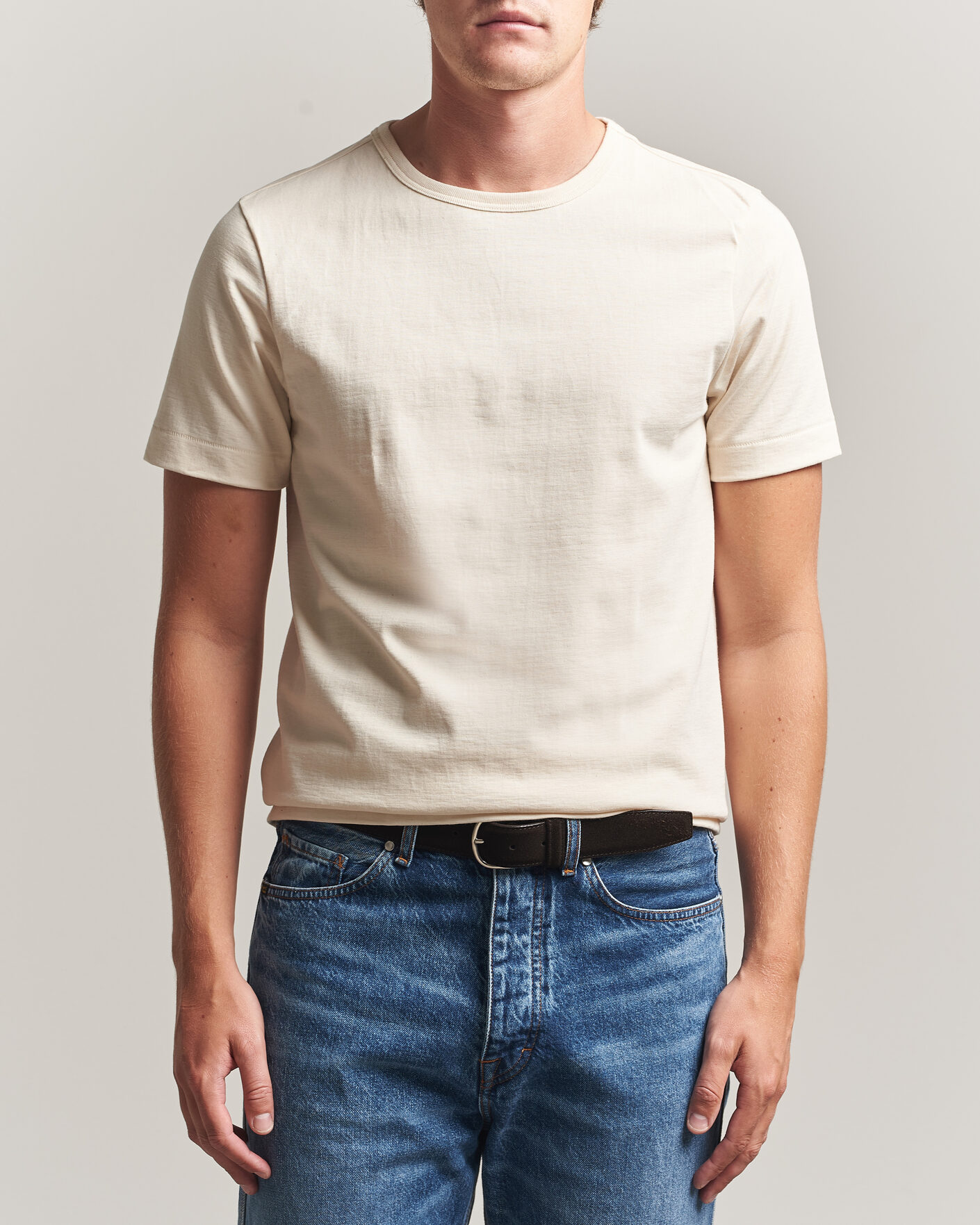 Uomini | T-shirt | Merz b. Schwanen | Classic Fit Loopwheeled T-Shirt Nature