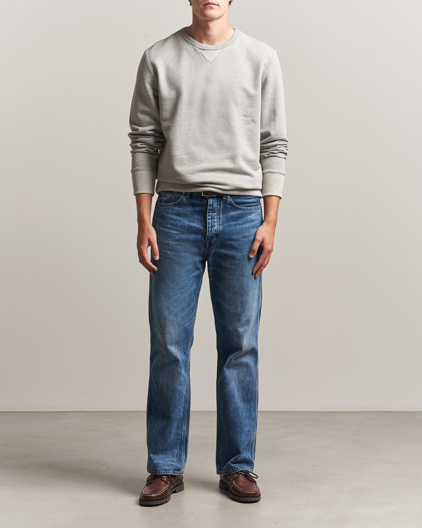 Uomini | Maglieria | Merz b. Schwanen | Vintage Machine Sweatshirt Grey Melange