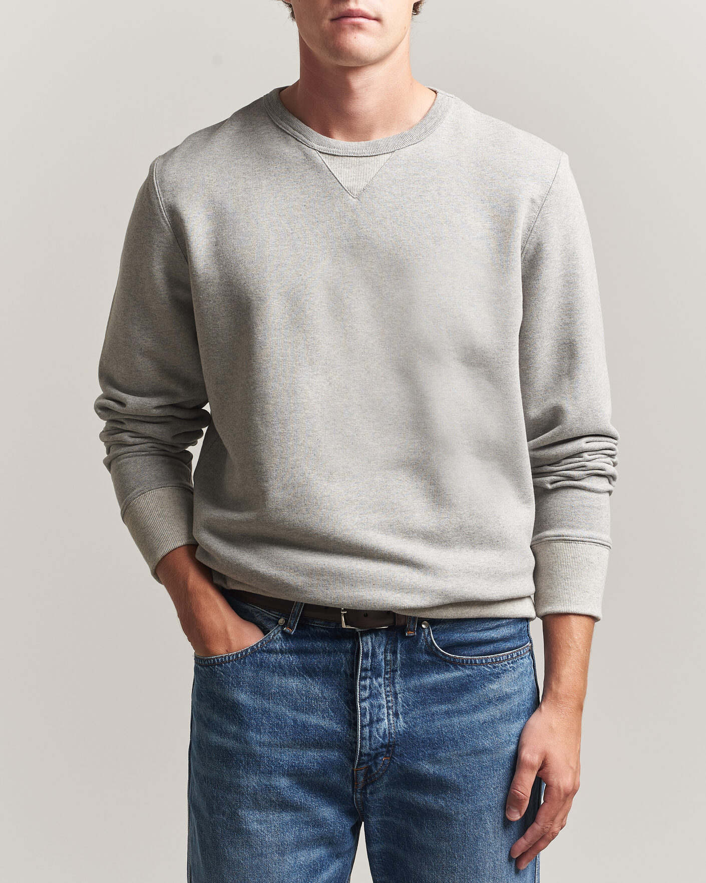 Uomini | Maglieria | Merz b. Schwanen | Vintage Machine Sweatshirt Grey Melange