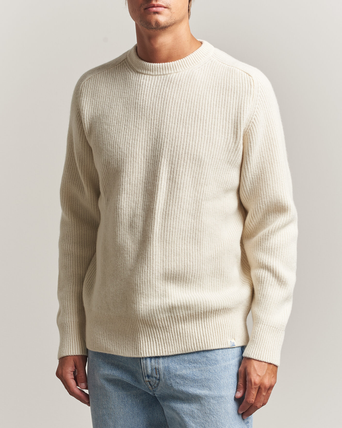 Uomini | Maglieria | Merz b. Schwanen | Merino/Cashmere Knitted Sweater Nature
