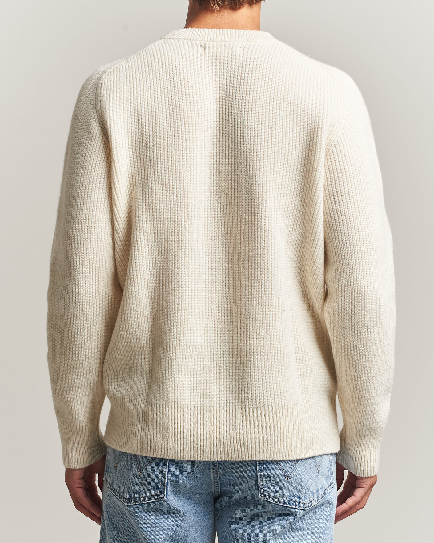 Uomini | Maglieria | Merz b. Schwanen | Merino/Cashmere Knitted Sweater Nature