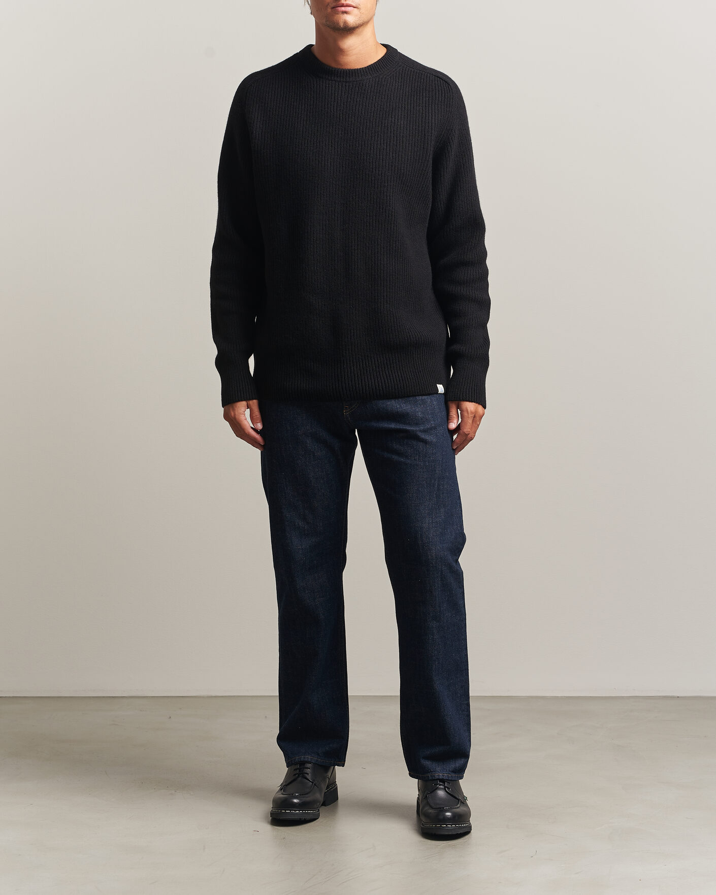 Uomini | Maglieria | Merz b. Schwanen | Merino/Cashmere Knitted Sweater Deep Black