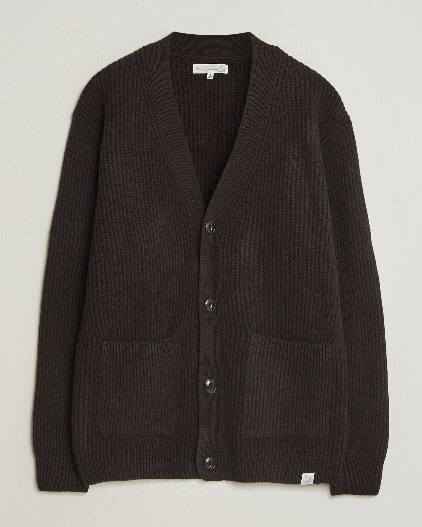 Uomini | Maglieria | Merz b. Schwanen | Merino/Cashmere Knitted Cardigan Espresso