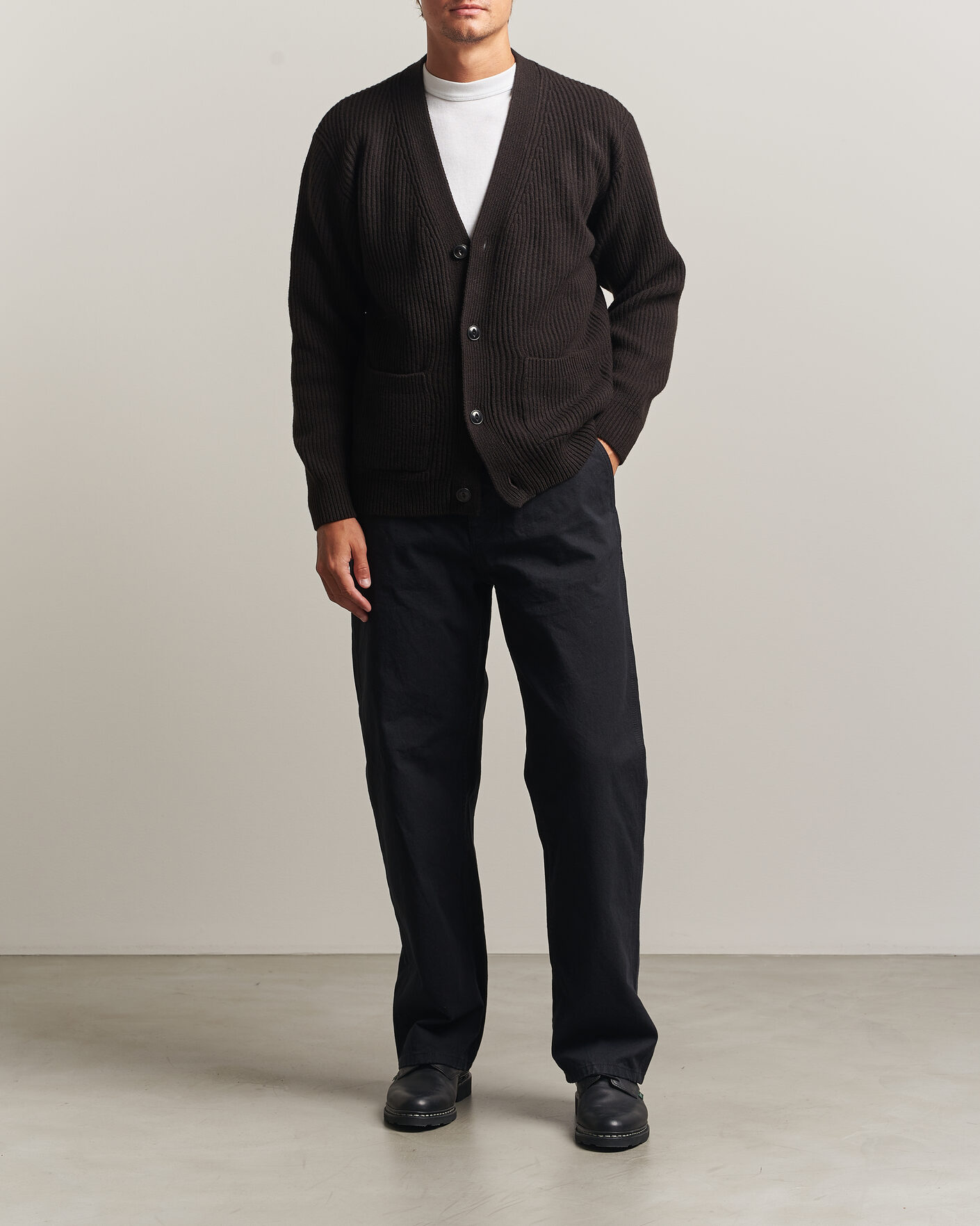 Uomini | Maglieria | Merz b. Schwanen | Merino/Cashmere Knitted Cardigan Espresso