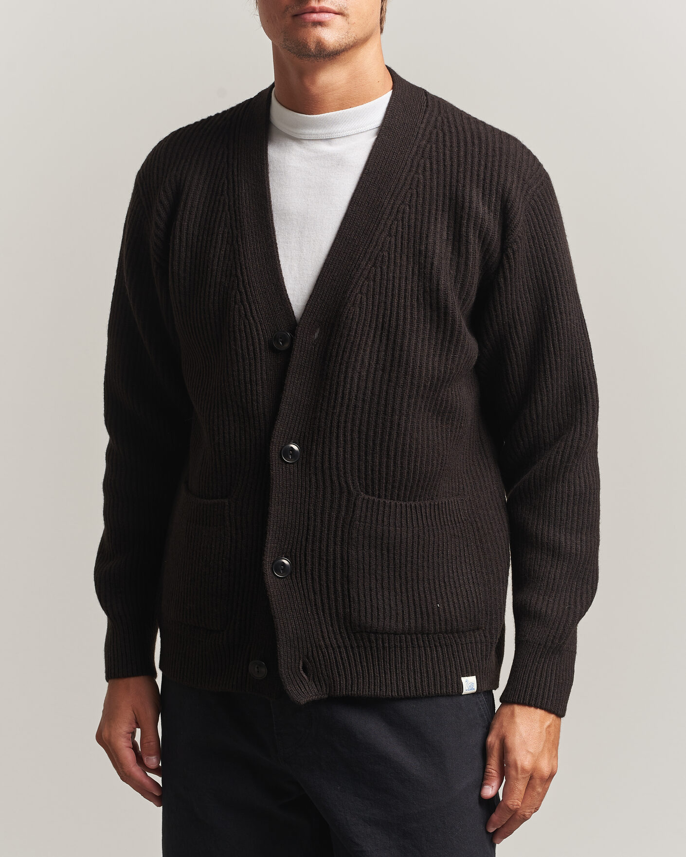 Uomini | Maglieria | Merz b. Schwanen | Merino/Cashmere Knitted Cardigan Espresso