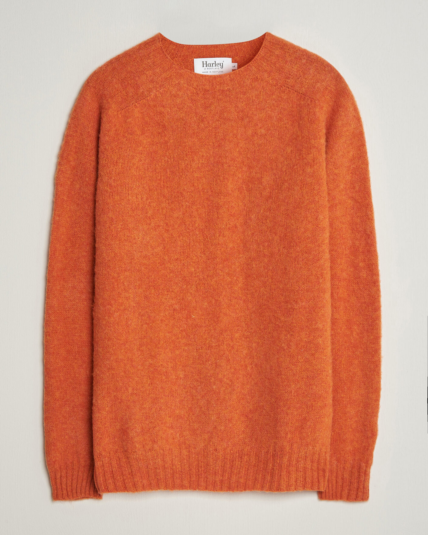 Uomini | Maglieria | Harley Of Scotland | Brushed Supersoft Lambswool Crewneck Satsuma