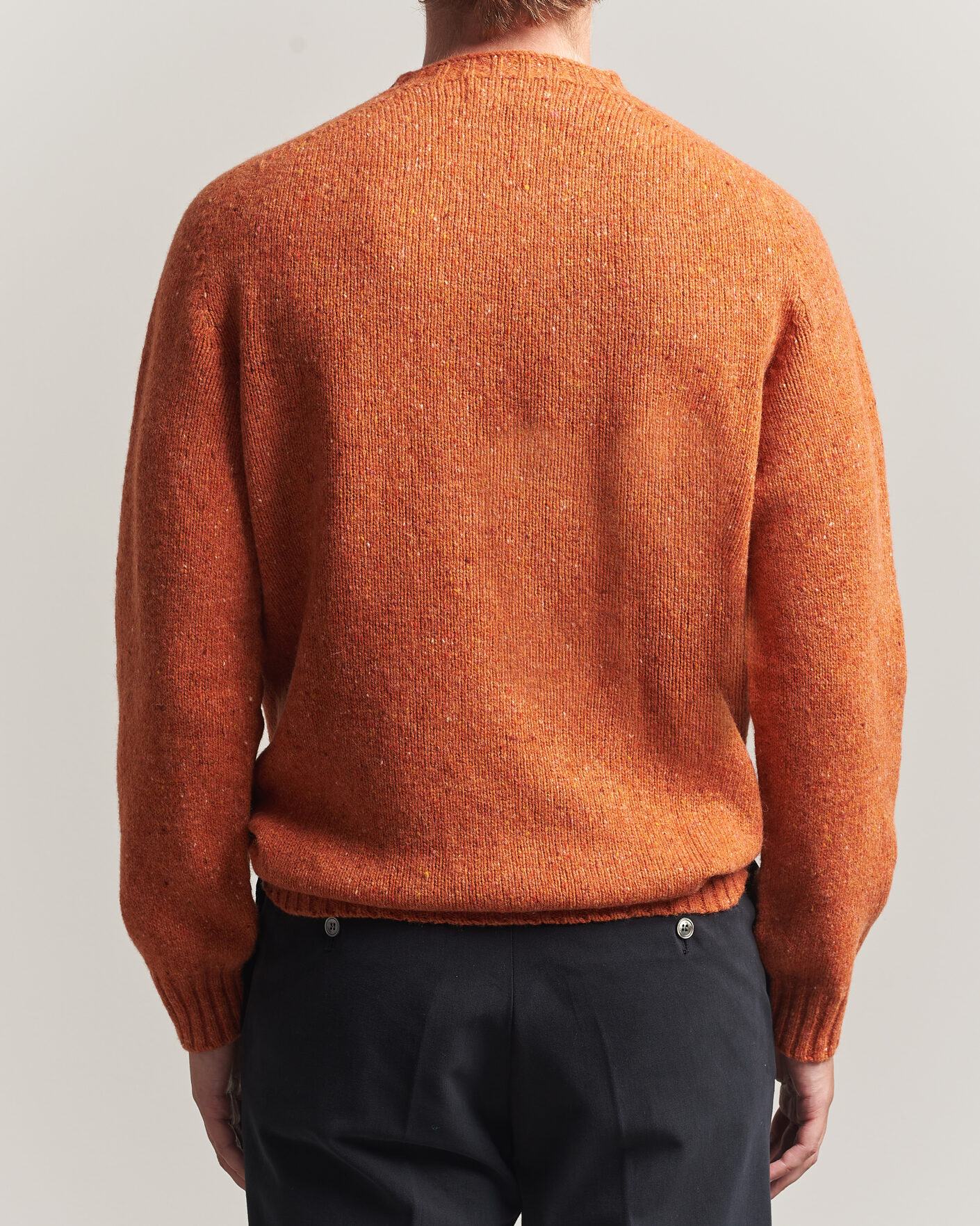 Uomini | Business & Beyond | Harley Of Scotland | Donegal Wool Crewneck Orange