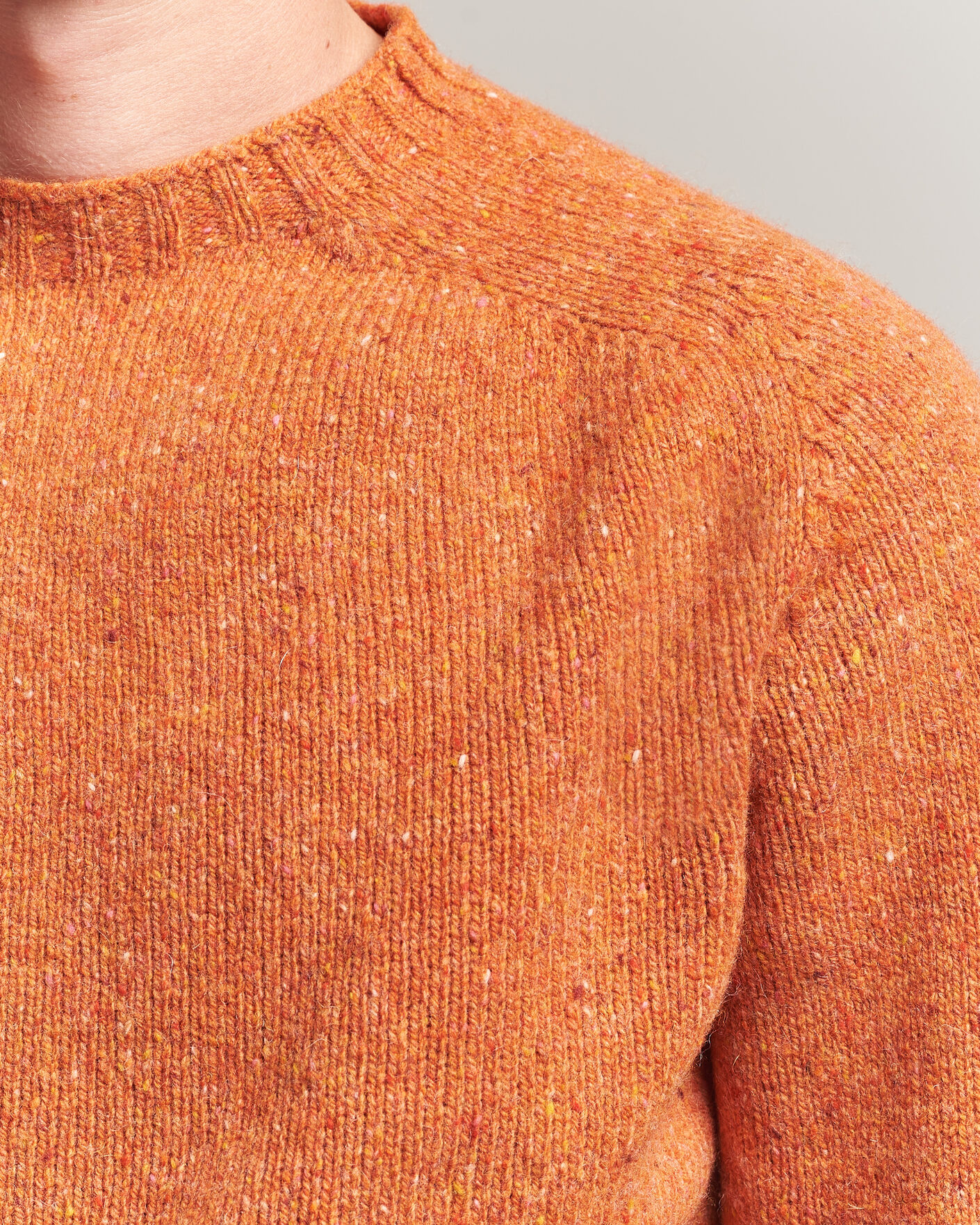 Uomini | Business & Beyond | Harley Of Scotland | Donegal Wool Crewneck Orange