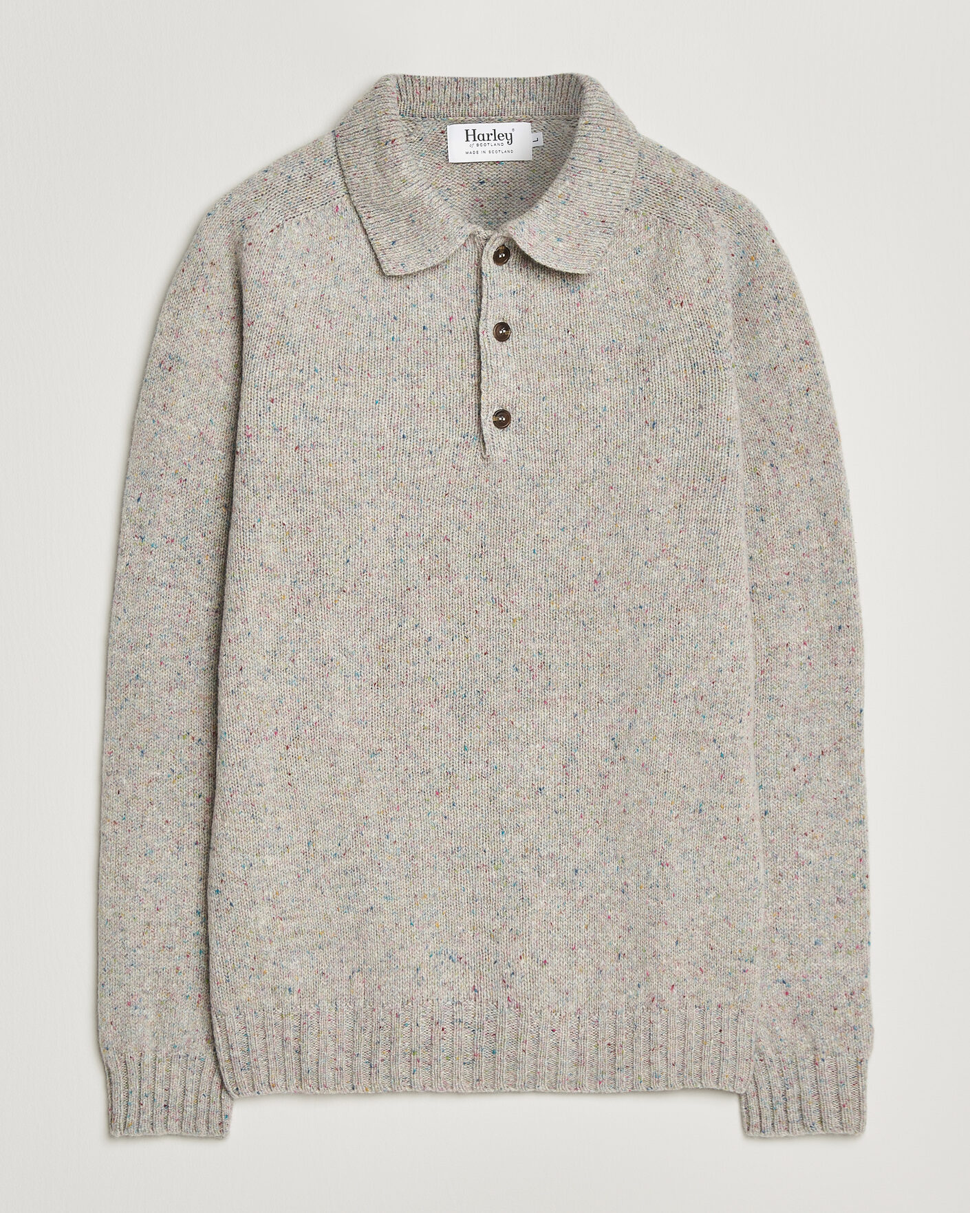 Uomini | Maglieria | Harley Of Scotland | Donegal Wool Polo Machair