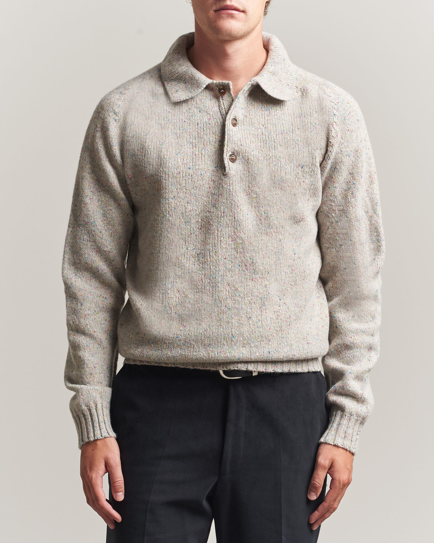 Uomini | Maglieria | Harley Of Scotland | Donegal Wool Polo Machair