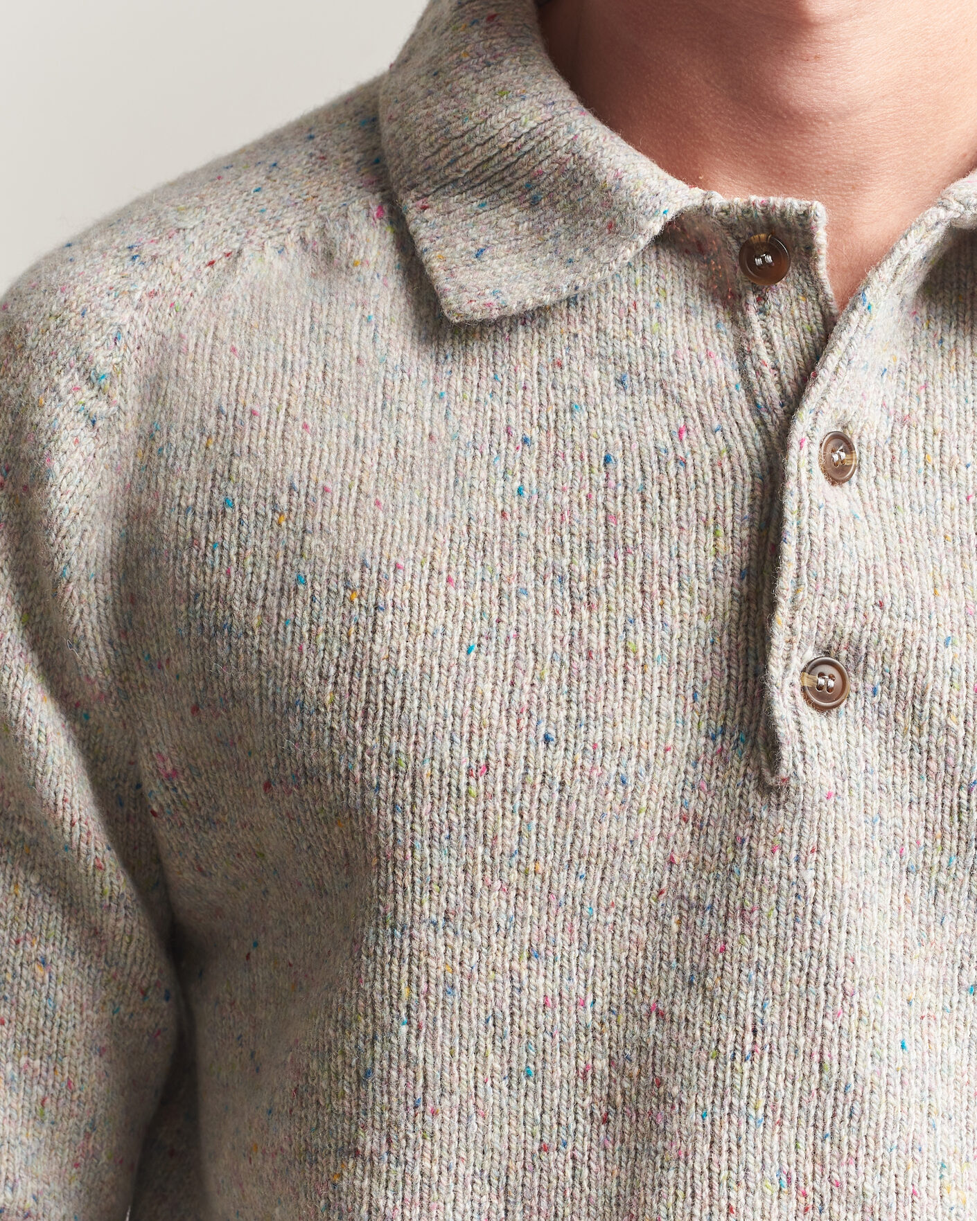 Uomini | Maglieria | Harley Of Scotland | Donegal Wool Polo Machair