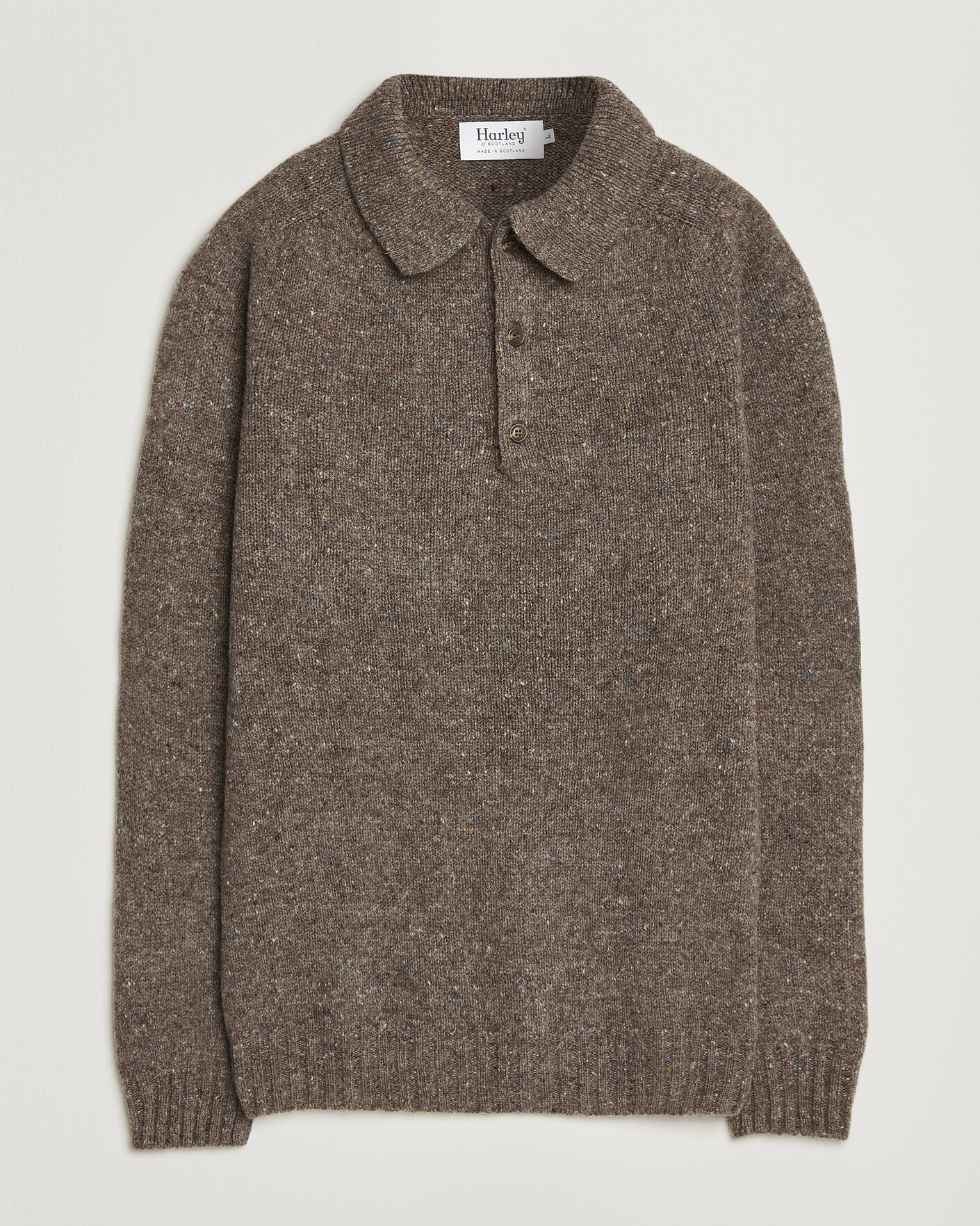 Uomini | Maglieria | Harley Of Scotland | Donegal Wool Polo Brown