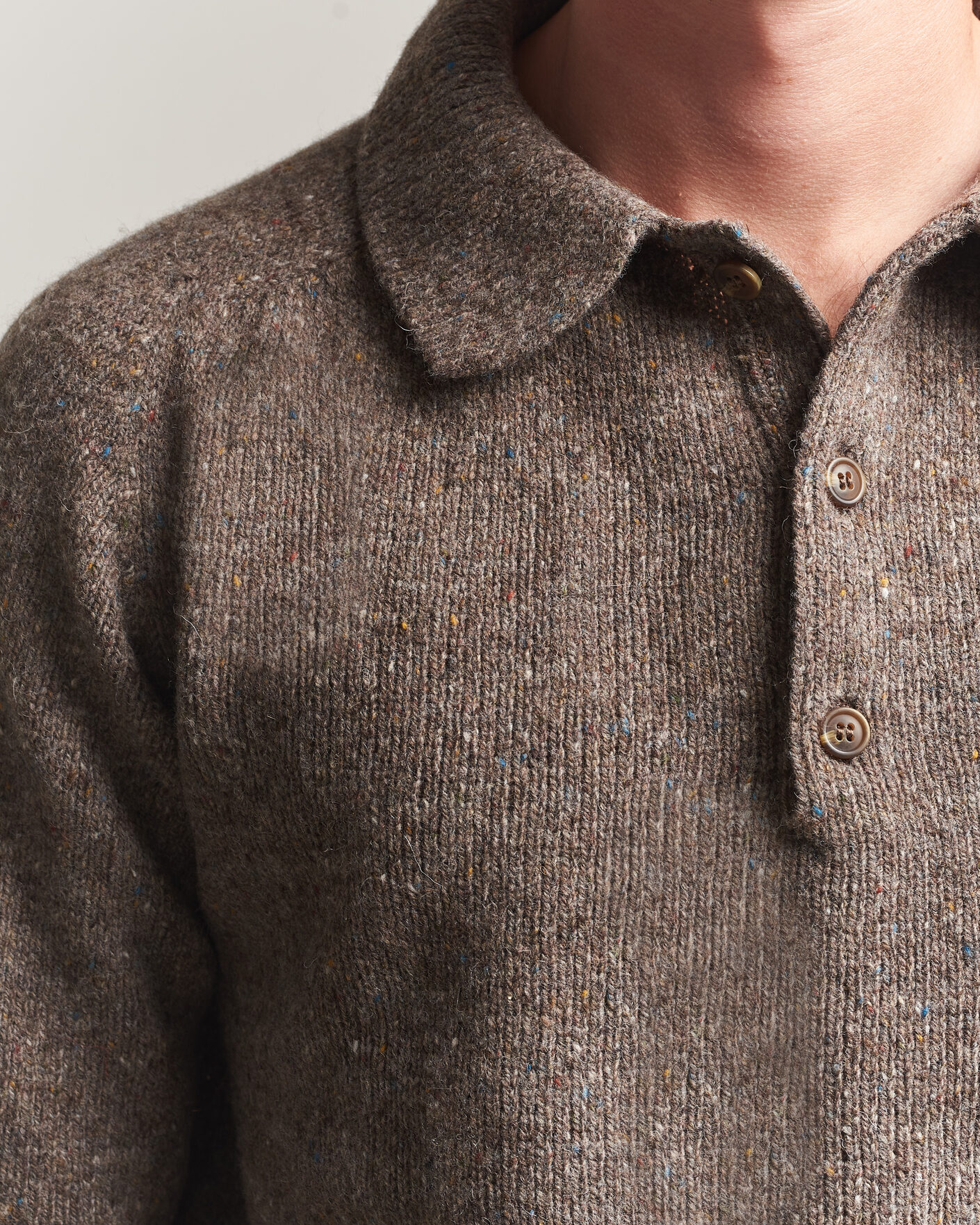 Uomini | Maglieria | Harley Of Scotland | Donegal Wool Polo Brown