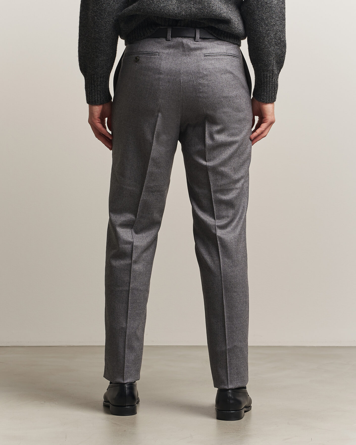 Uomini | Pantaloni | Kamakura Shirts | Saxony Wool Ivy Trousers Mid Gray