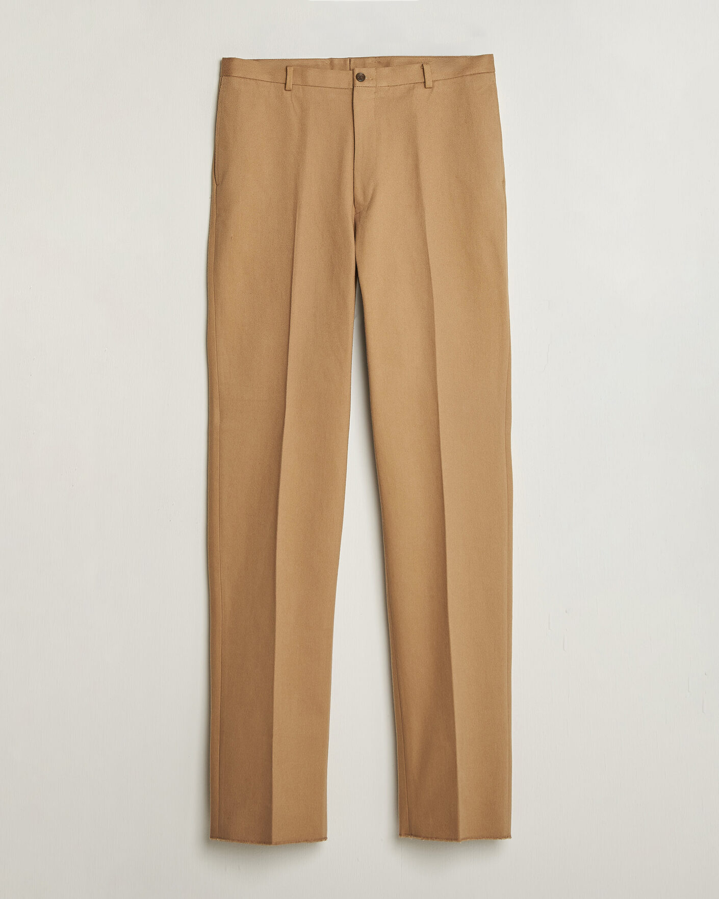 Uomini | Pantaloni | Kamakura Shirts | Brushed Cotton Twill Ivy Trousers Beige