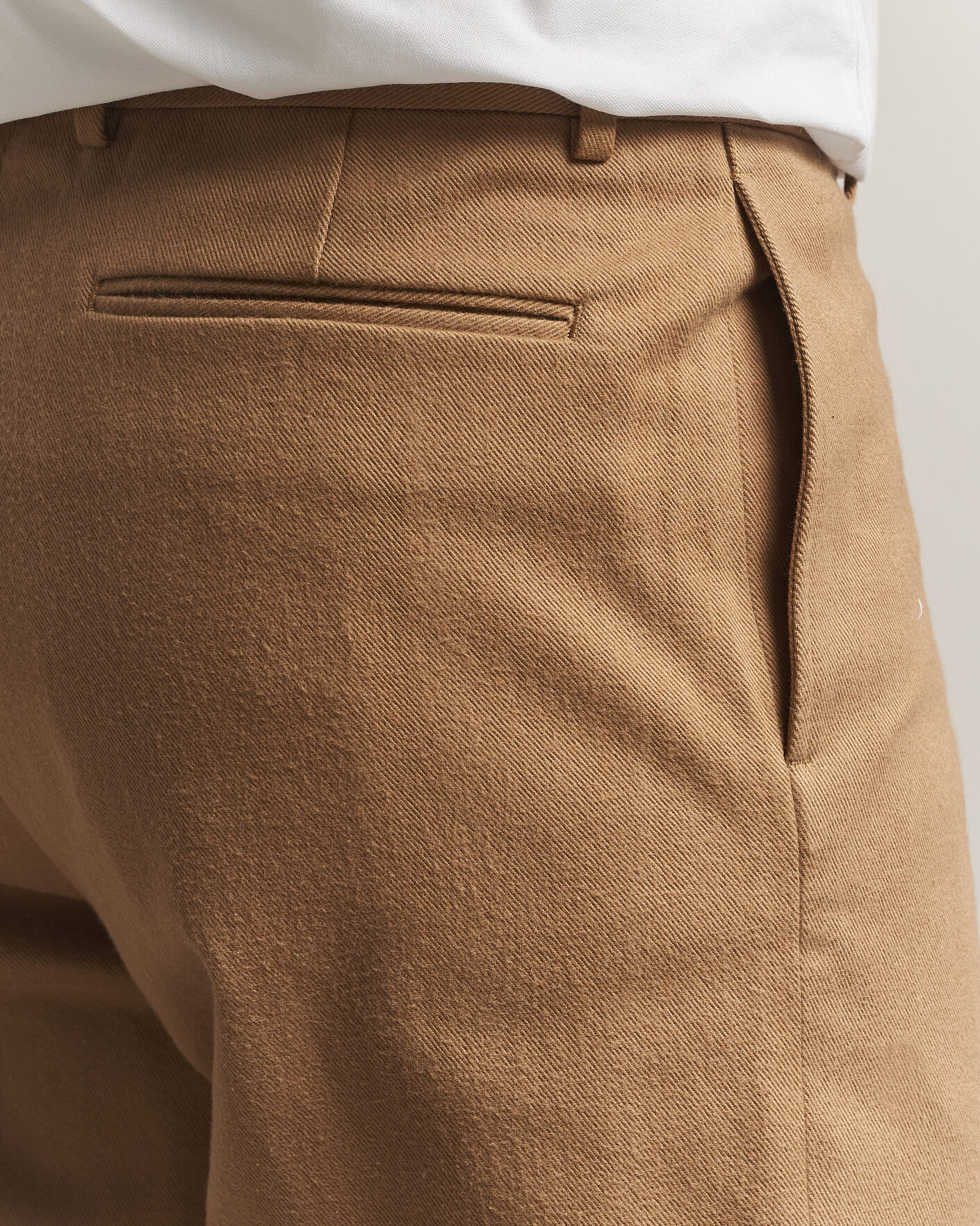 Uomini | Pantaloni | Kamakura Shirts | Brushed Cotton Twill Ivy Trousers Beige