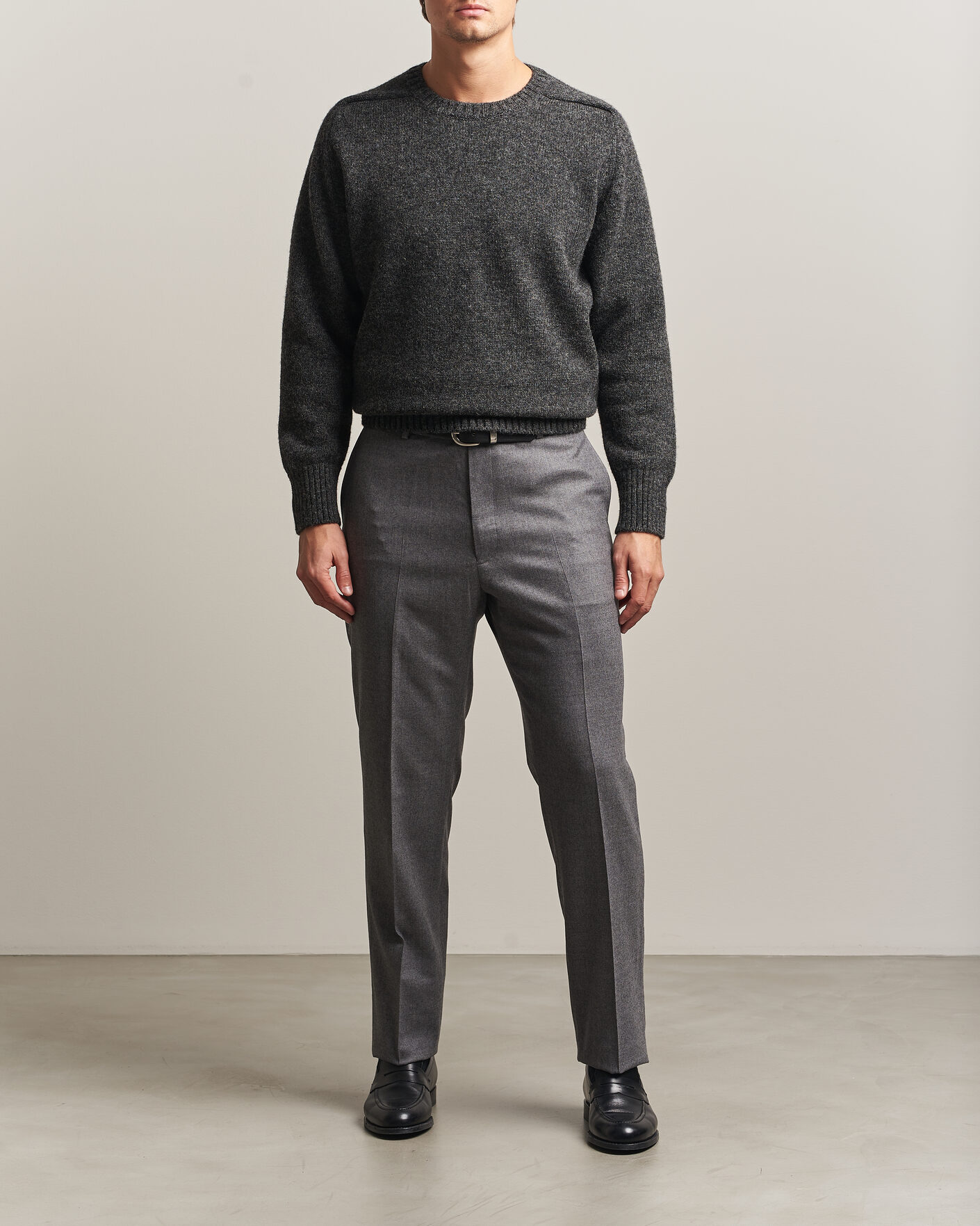 Uomini | Maglieria | Kamakura Shirts | 5 Gauge Shetland Sweater Gray