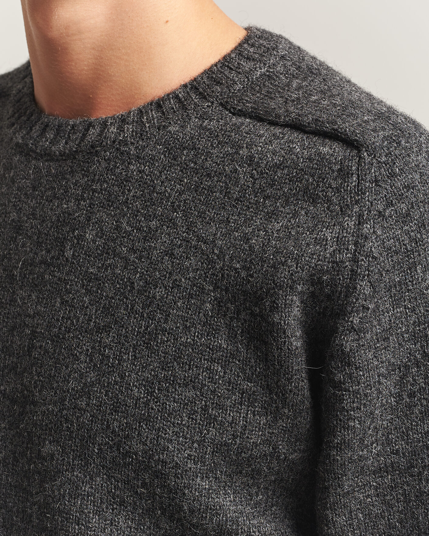 Uomini | Maglieria | Kamakura Shirts | 5 Gauge Shetland Sweater Gray