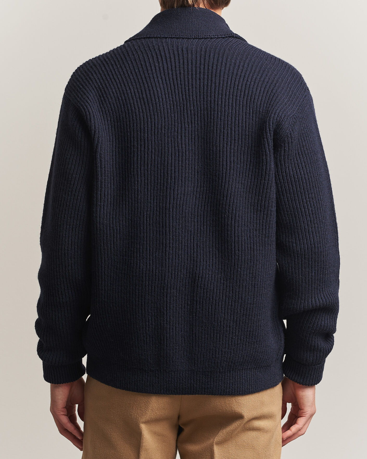 Uomini | Maglieria | Kamakura Shirts | McQueen Shawl Collar Cardigan Navy