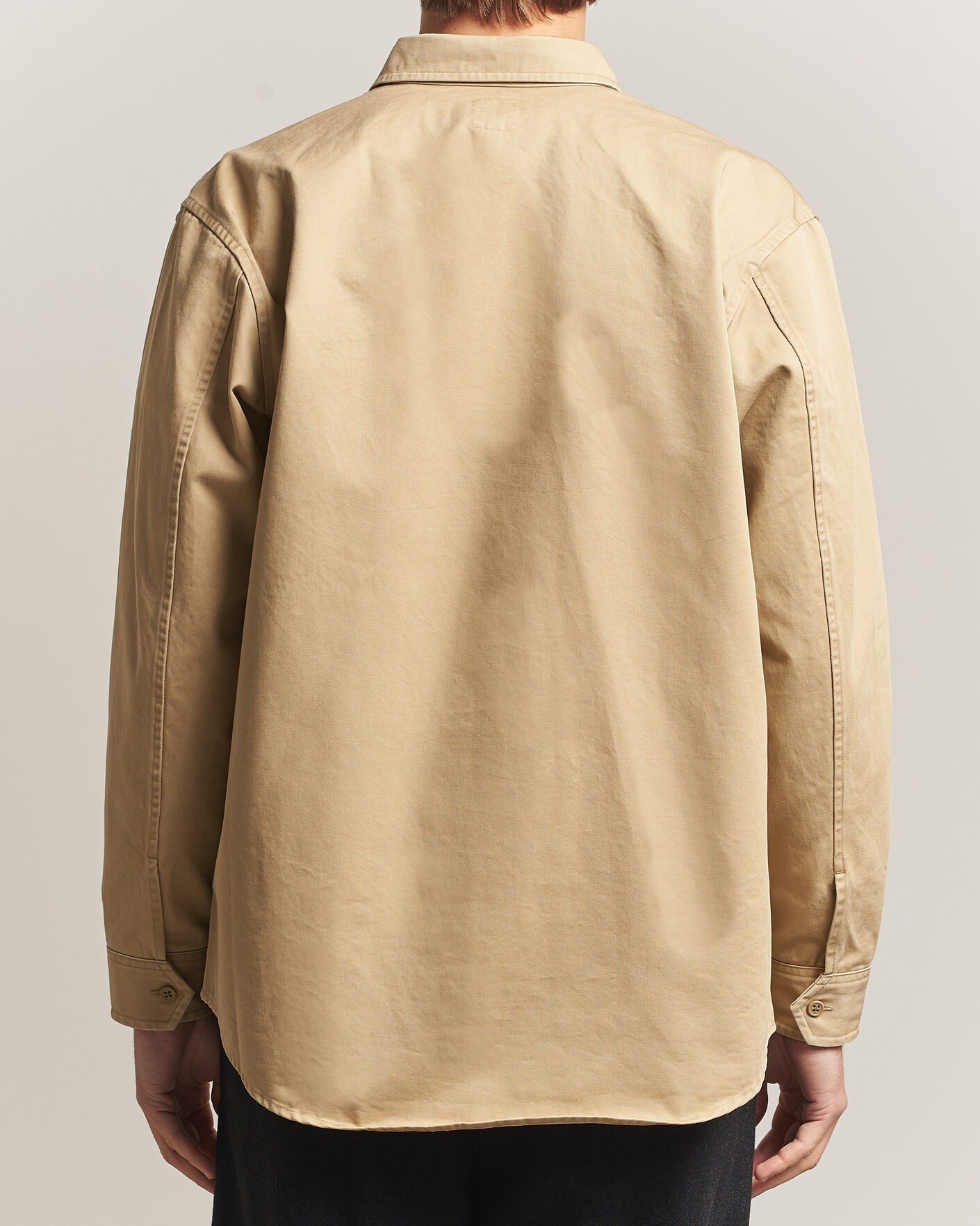 Uomini | Camicie | Kamakura Shirts | Cotton Twill CPO Overshirt Beige
