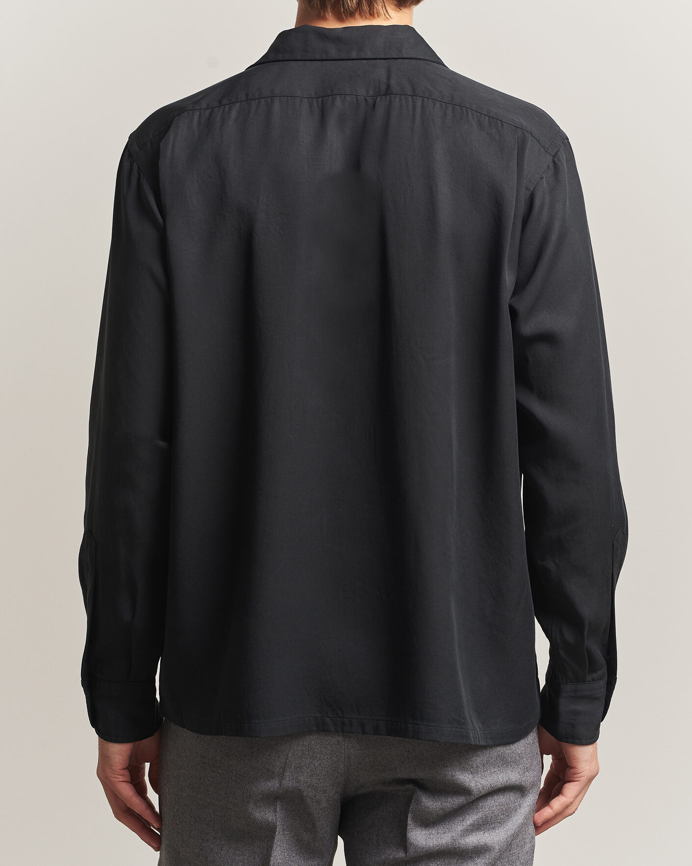 Uomini | Camicie | Kamakura Shirts | Vintage Open Collar Shirt Black