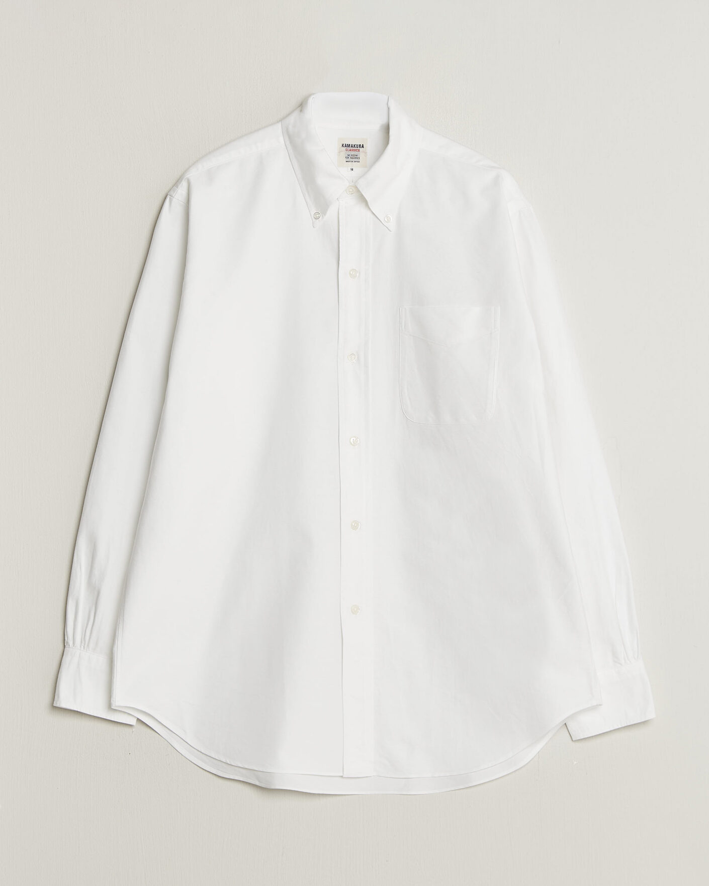 Uomini | Camicie | Kamakura Shirts | Ametora Japanese Oxford BD Shirt White
