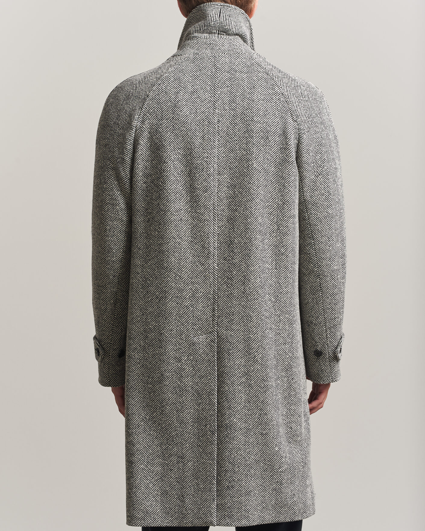 Uomini | Giacche | Lardini | Wool Herringbone Raglan Coat Dark Grey
