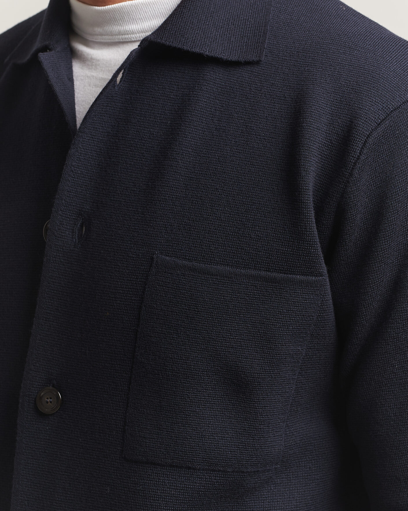 Uomini | Camicie | Lardini | Knitted Pocket Overshirt Navy