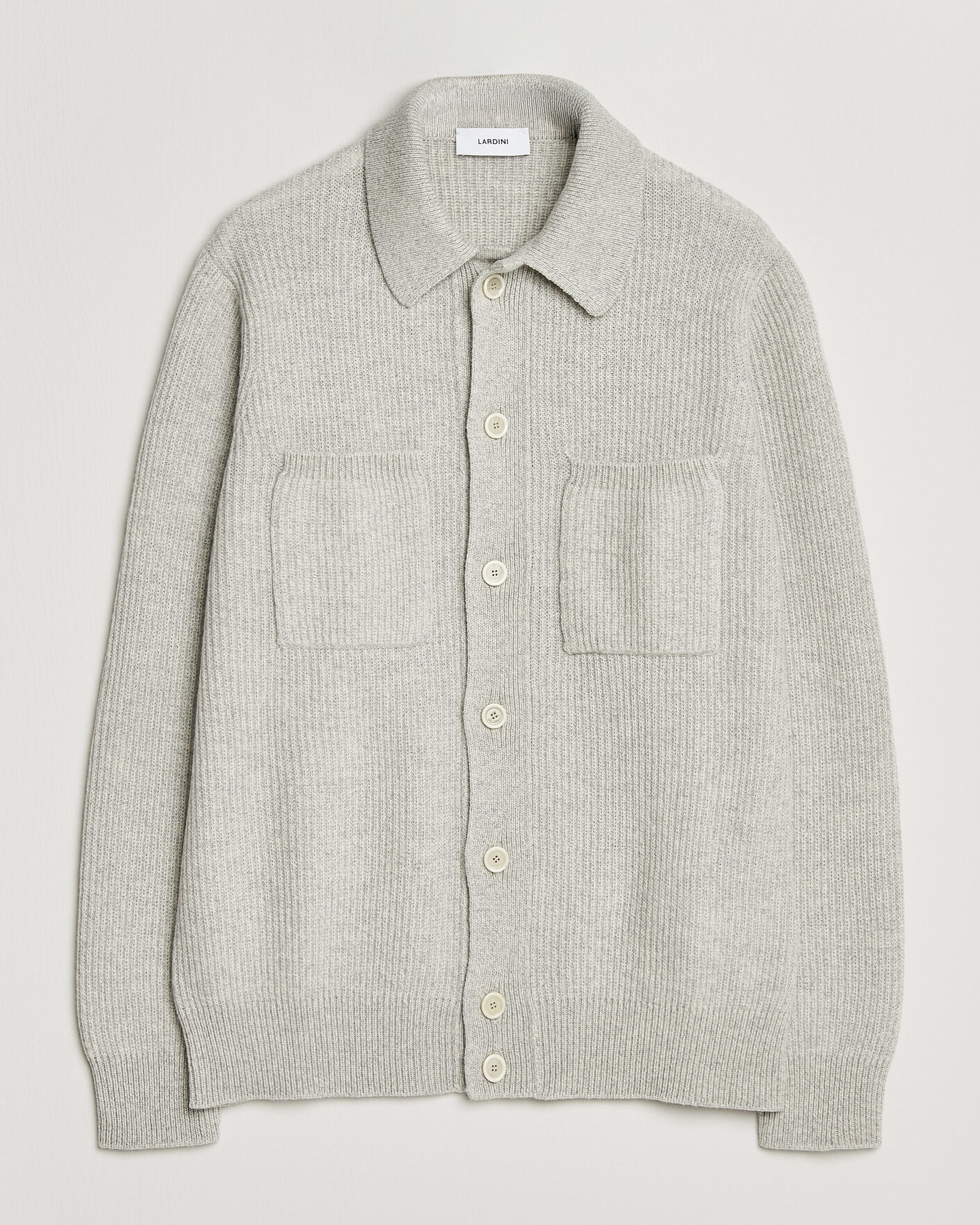 Uomini | Maglieria | Lardini | Heavy Knitted Cardigan Light Grey