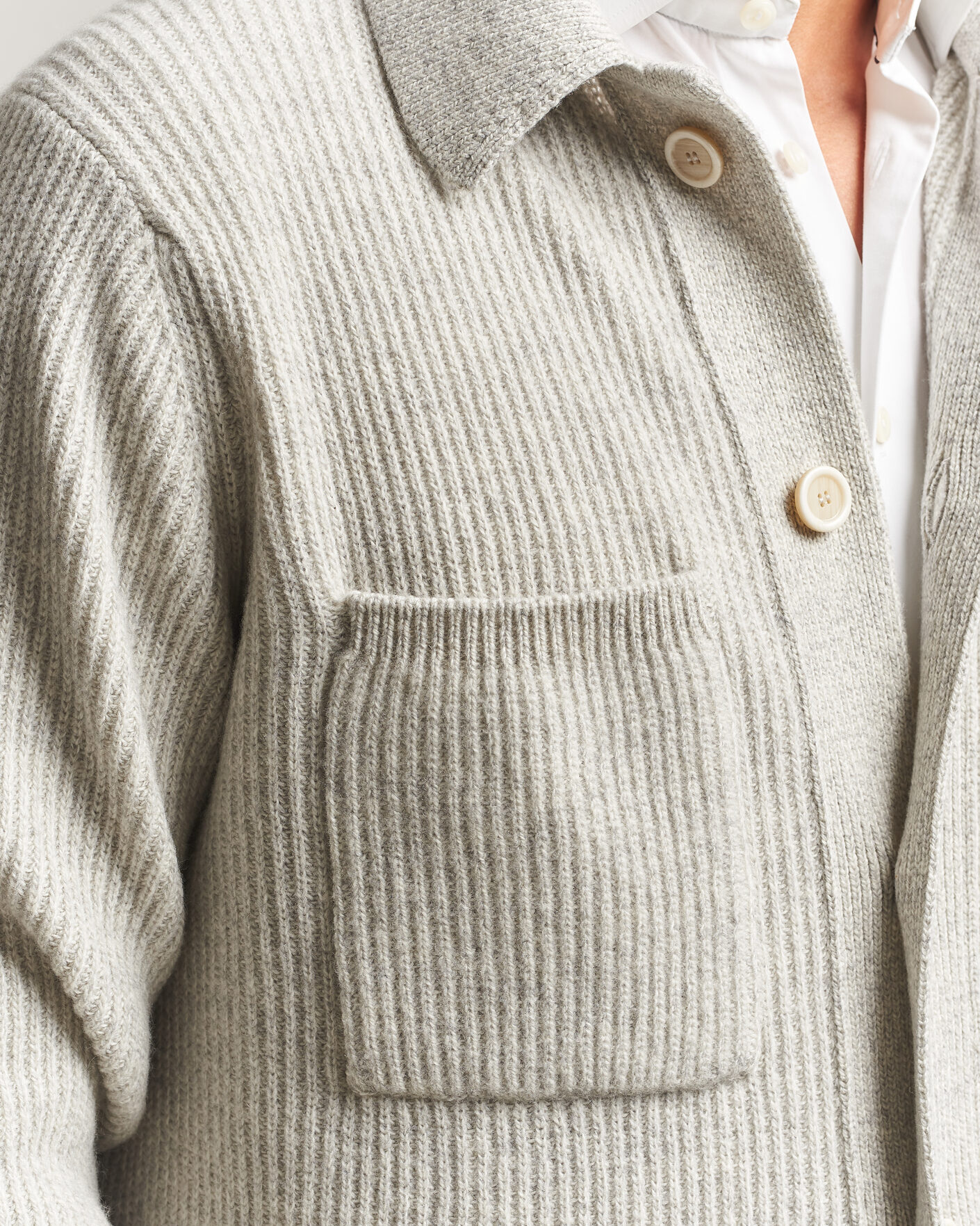 Uomini | Maglieria | Lardini | Heavy Knitted Cardigan Light Grey