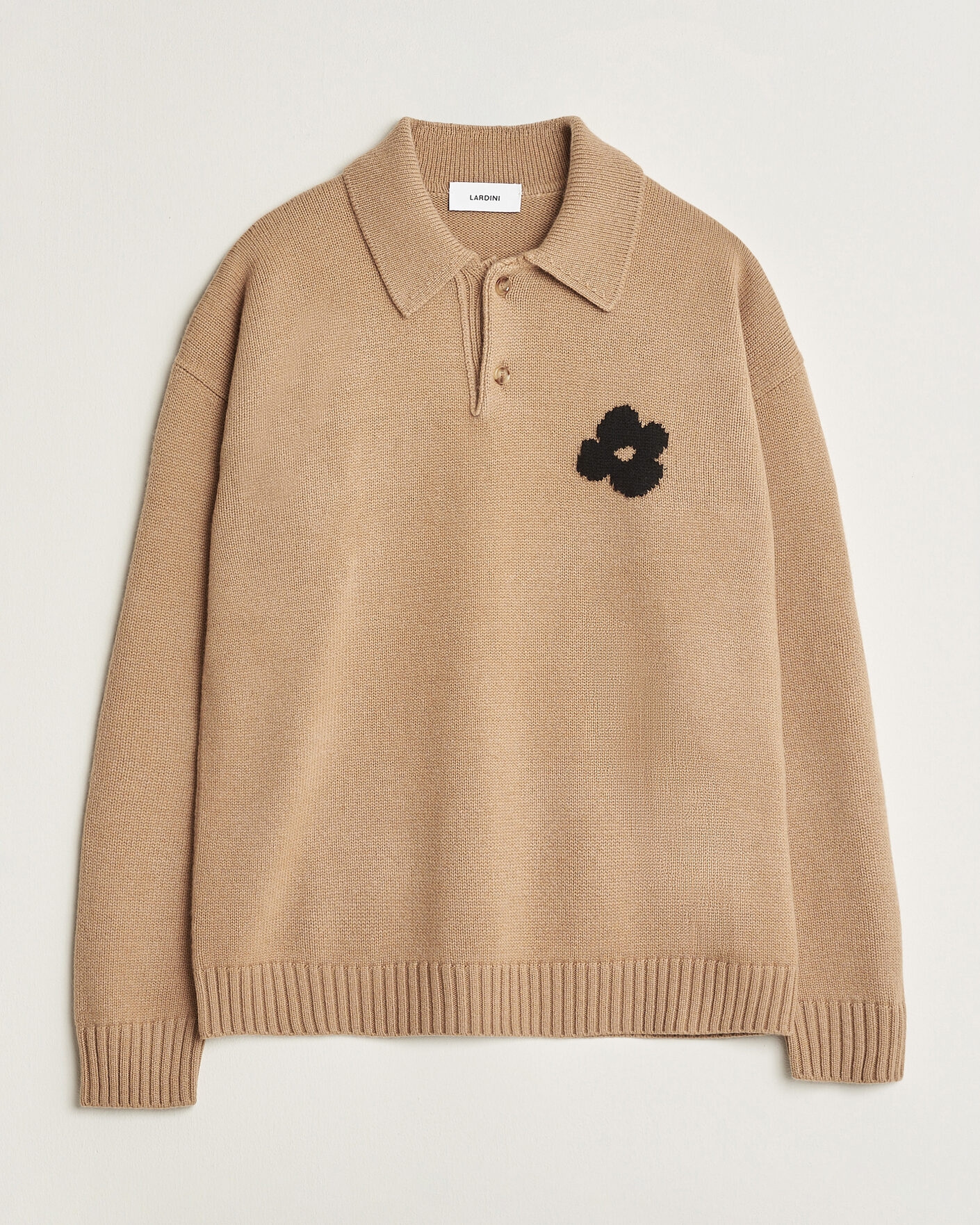 Uomini | Maglieria | Lardini | Knitted Wool/Cashmere Polo Brown