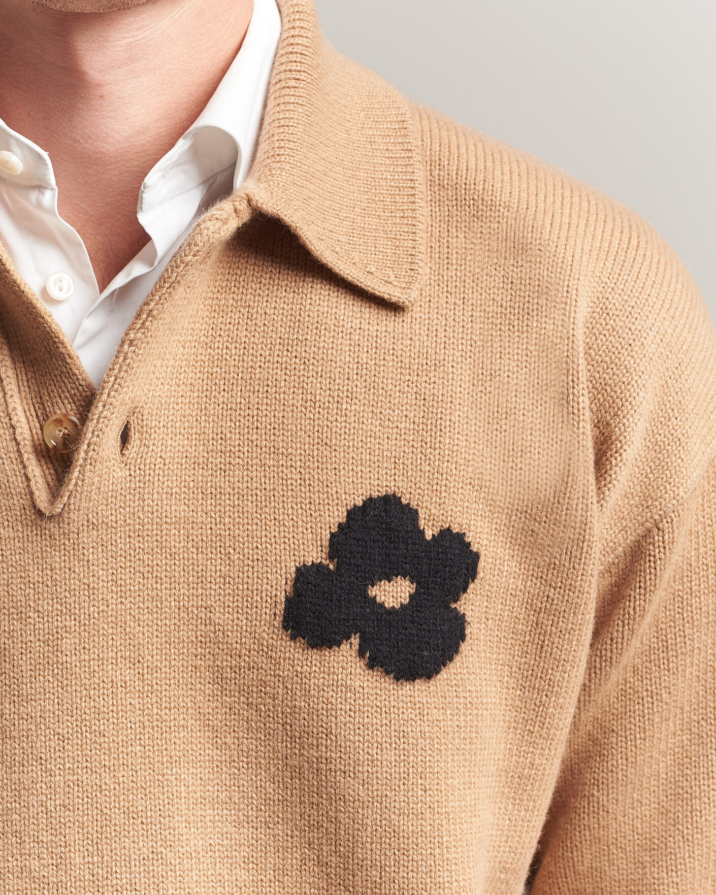 Uomini | Maglieria | Lardini | Knitted Wool/Cashmere Polo Brown