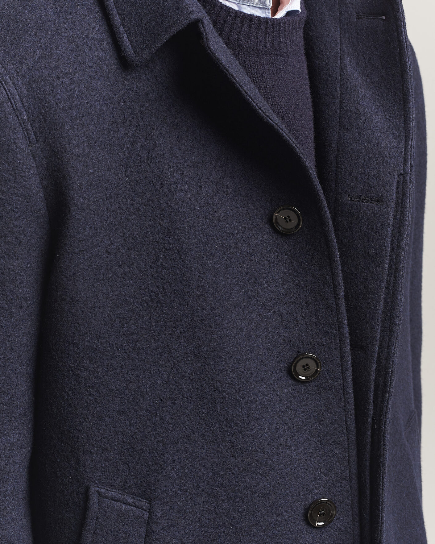 Uomini | Giacche | Lardini | Wool/Cashmere Boucle Car Coat Navy
