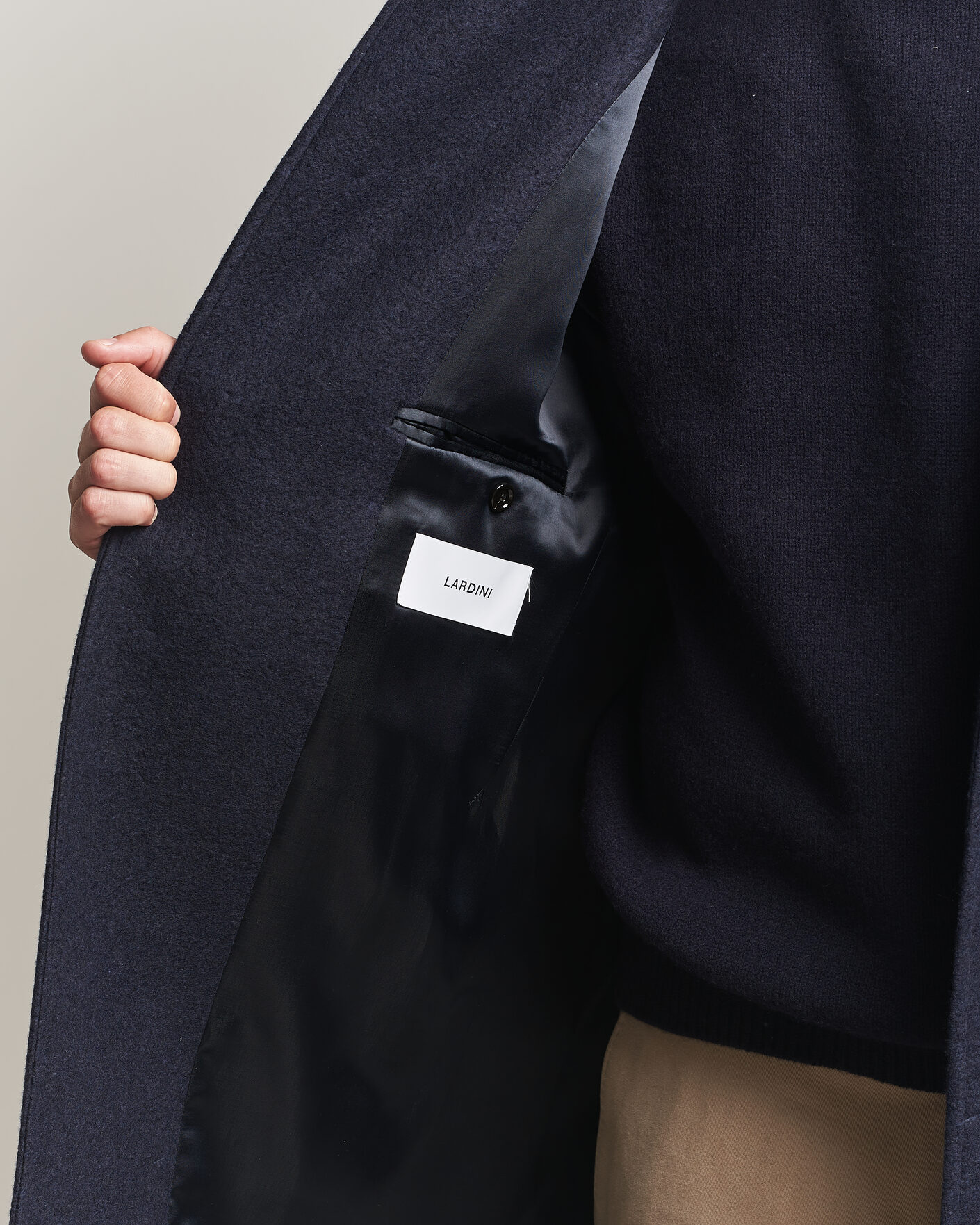 Uomini | Giacche | Lardini | Wool/Cashmere Boucle Car Coat Navy