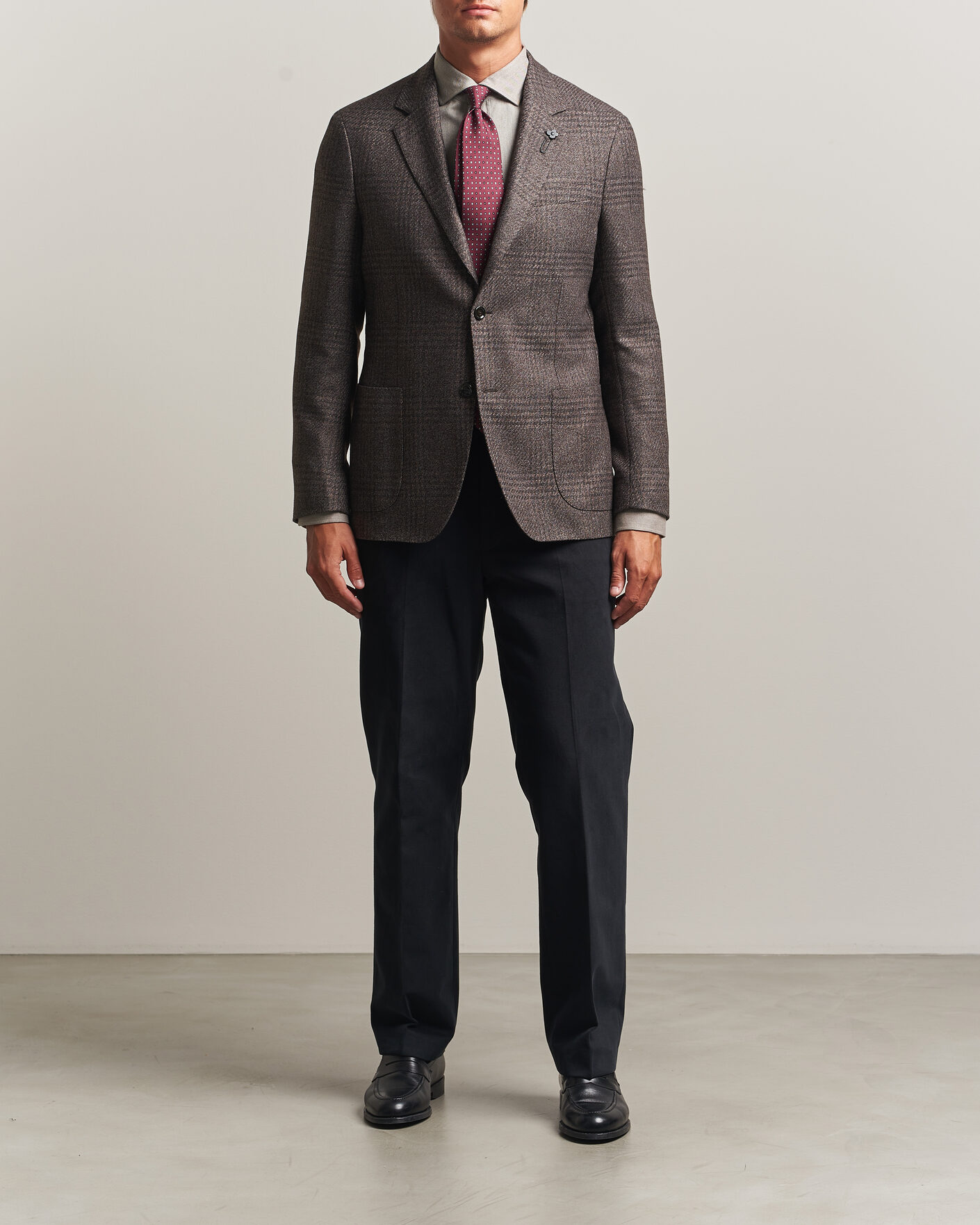 Uomini | Blazers | Lardini | Wool Structure Checked Blazer Brown