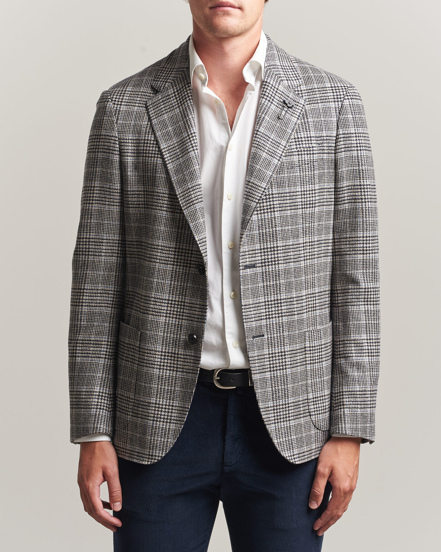 Uomini | Blazers | Lardini | Wool/Cashmere Houndstooth Blazer Blue