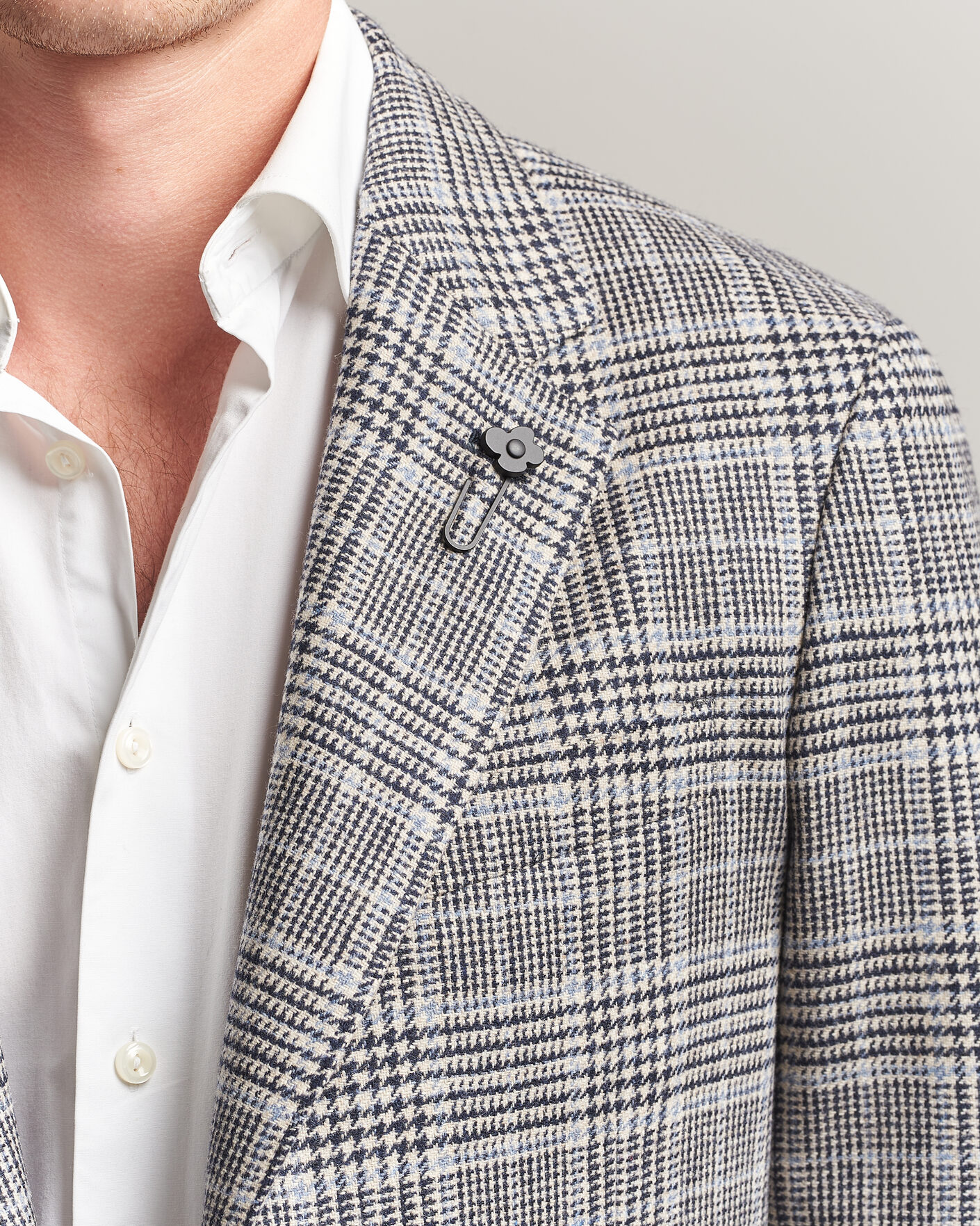 Uomini | Blazers | Lardini | Wool/Cashmere Houndstooth Blazer Blue