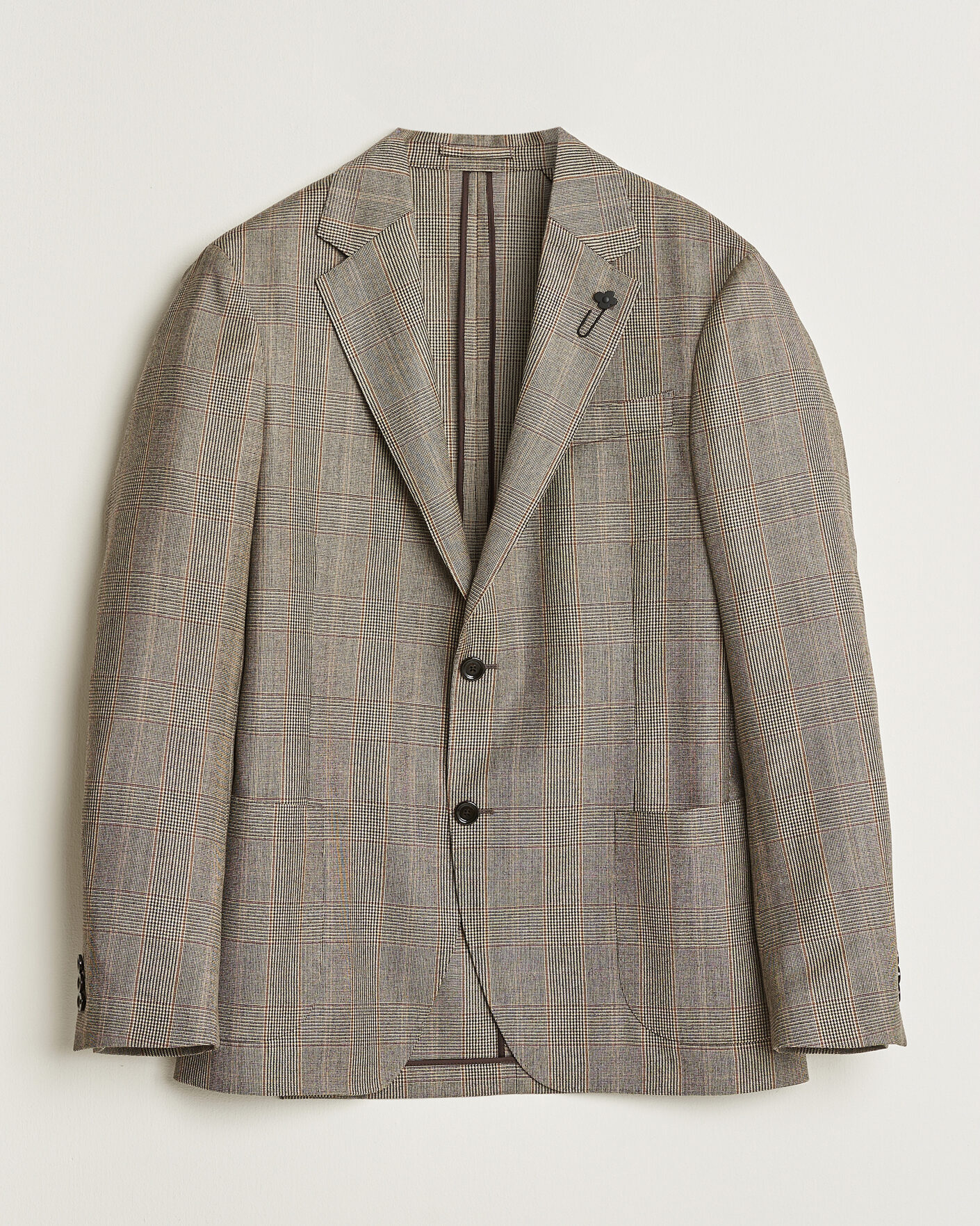Uomini | Blazers | Lardini | Wool Prince of Wales Check Blazer Brown