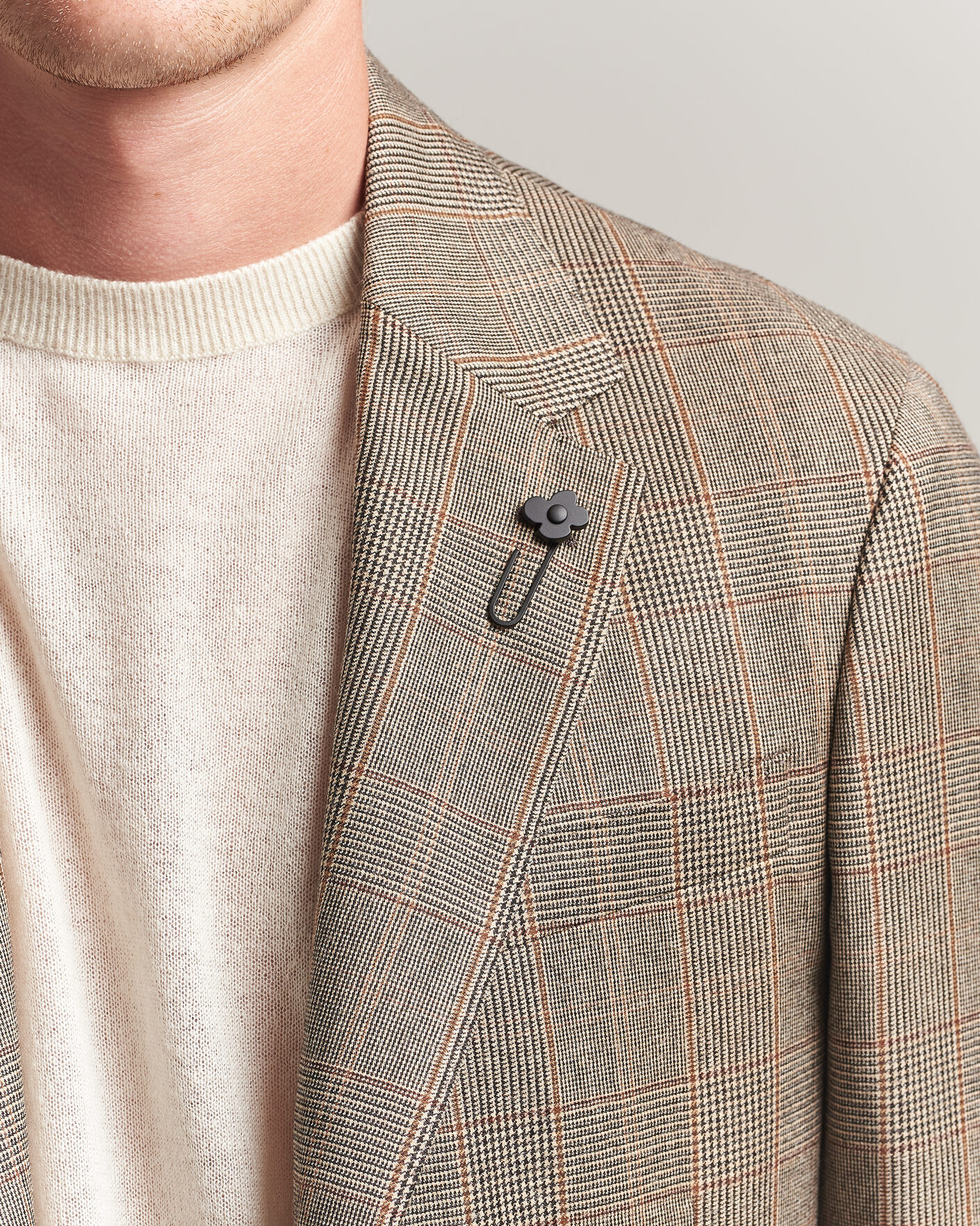Uomini | Blazers | Lardini | Wool Prince of Wales Check Blazer Brown