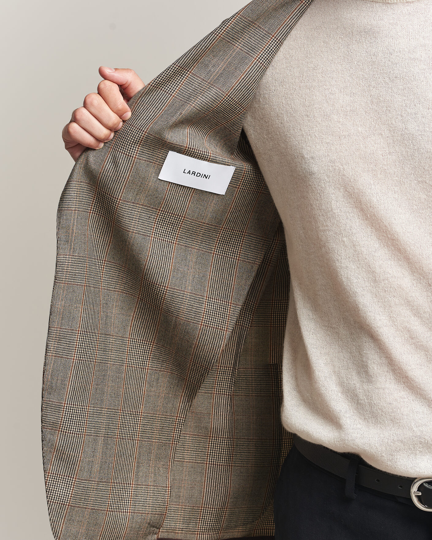Uomini | Blazers | Lardini | Wool Prince of Wales Check Blazer Brown
