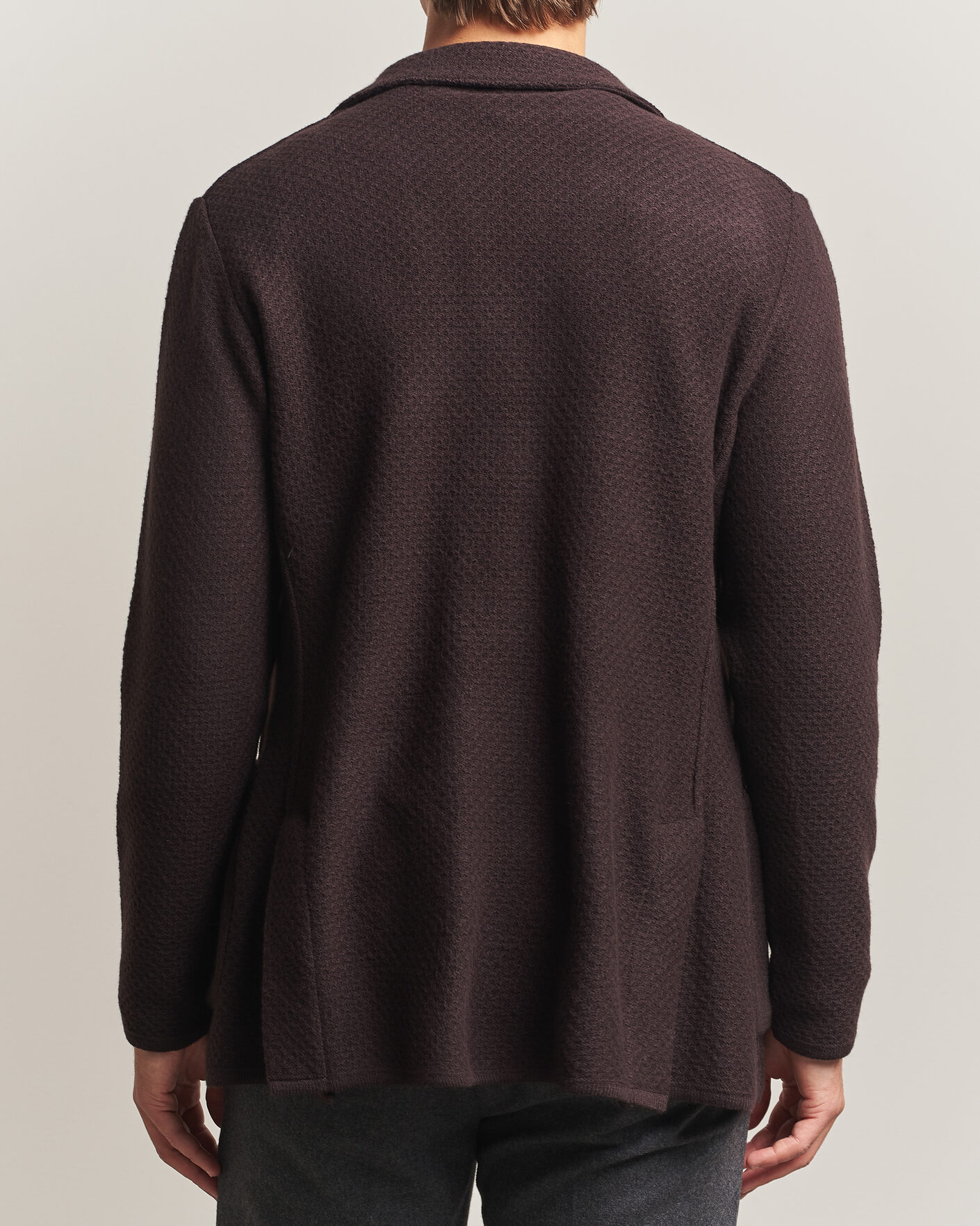 Uomini | Blazers | Lardini | Knitted Structure Wool/Cashmere Blazer Brown