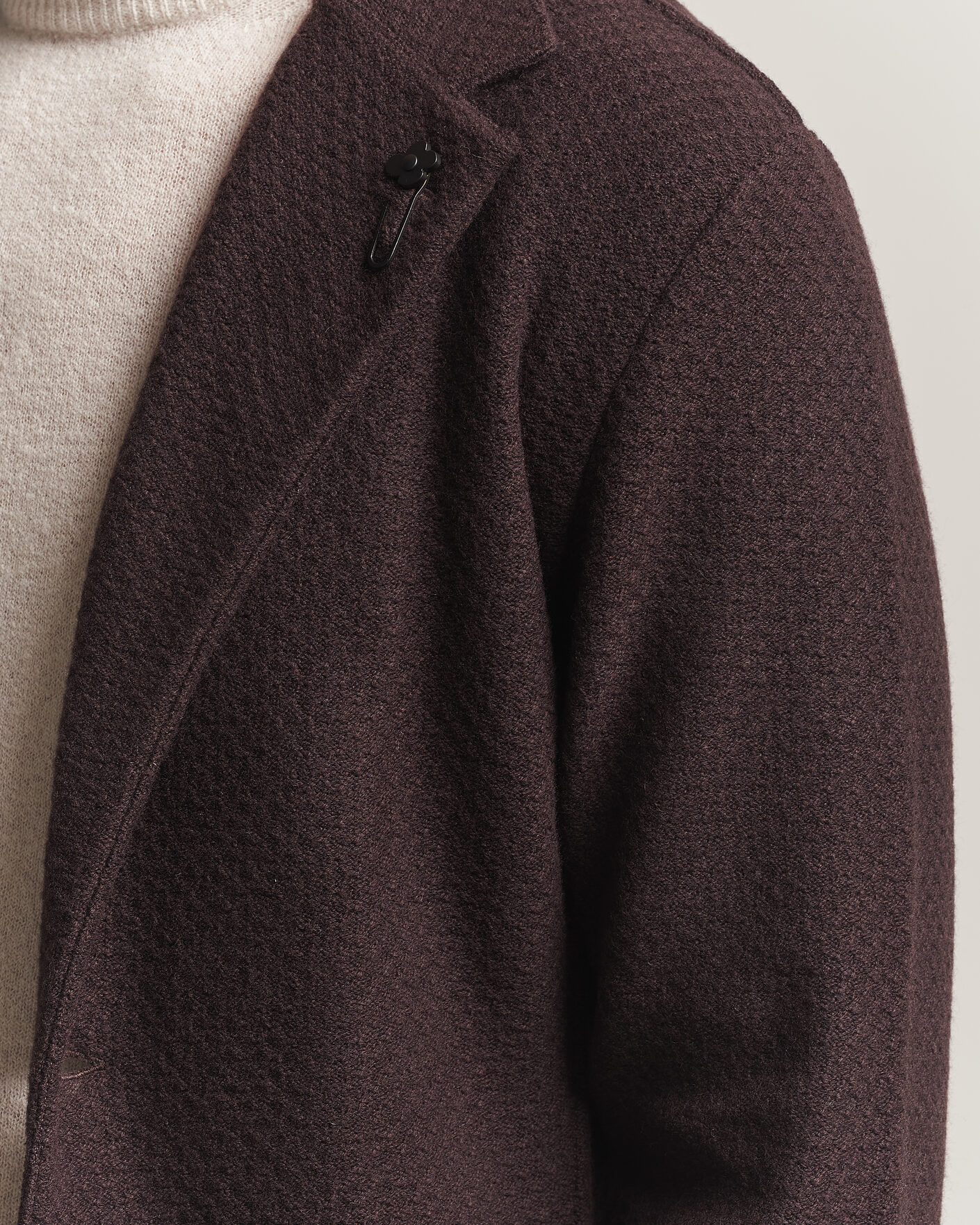 Uomini | Blazers | Lardini | Knitted Structure Wool/Cashmere Blazer Brown