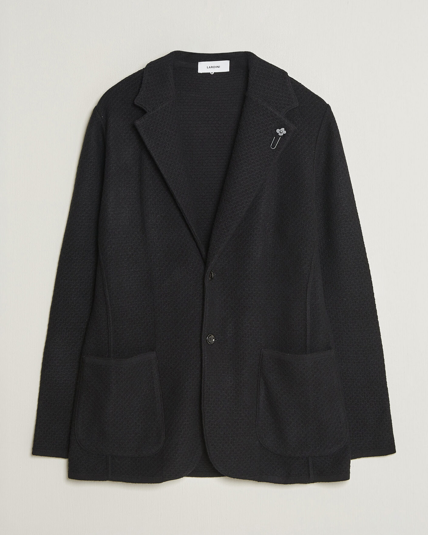Uomini | Blazers | Lardini | Knitted Structure Wool/Cashmere Blazer Black
