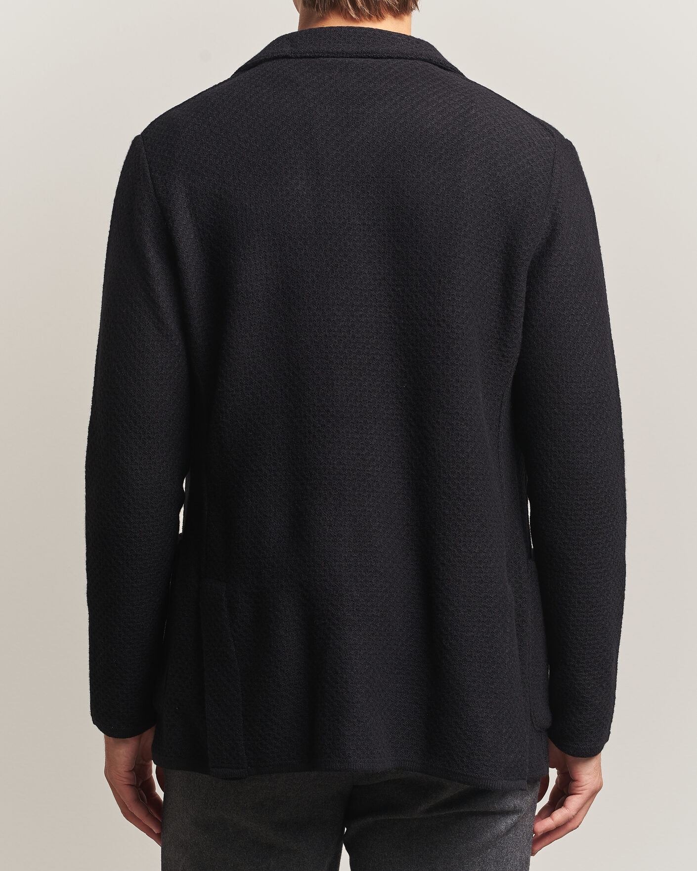 Uomini | Blazers | Lardini | Knitted Structure Wool/Cashmere Blazer Black